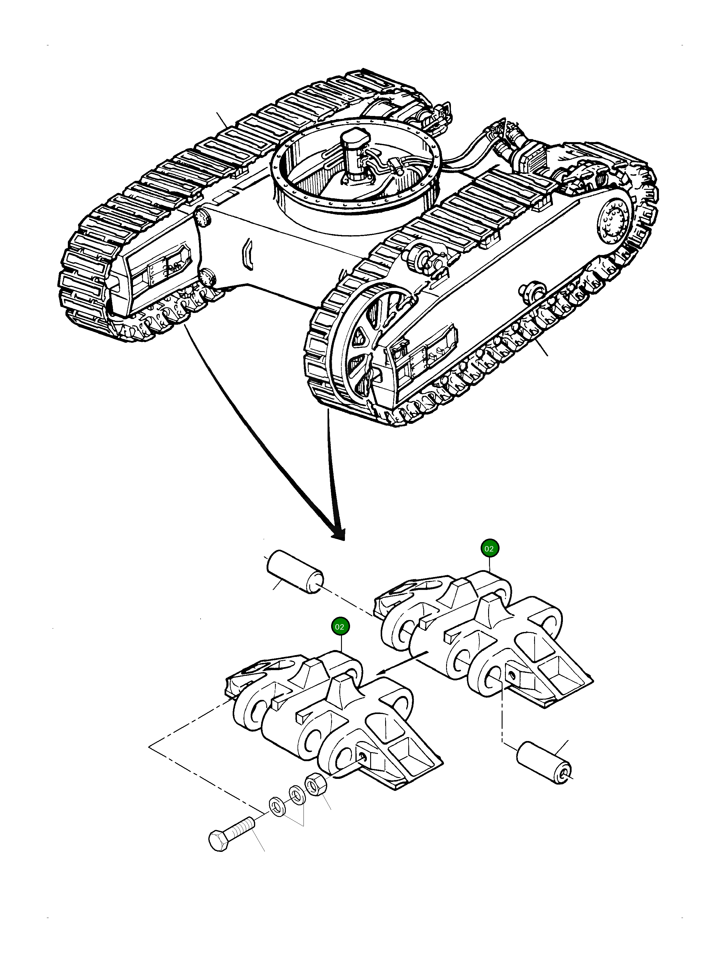 Башмак гусеницы 985 544 40 Komatsu