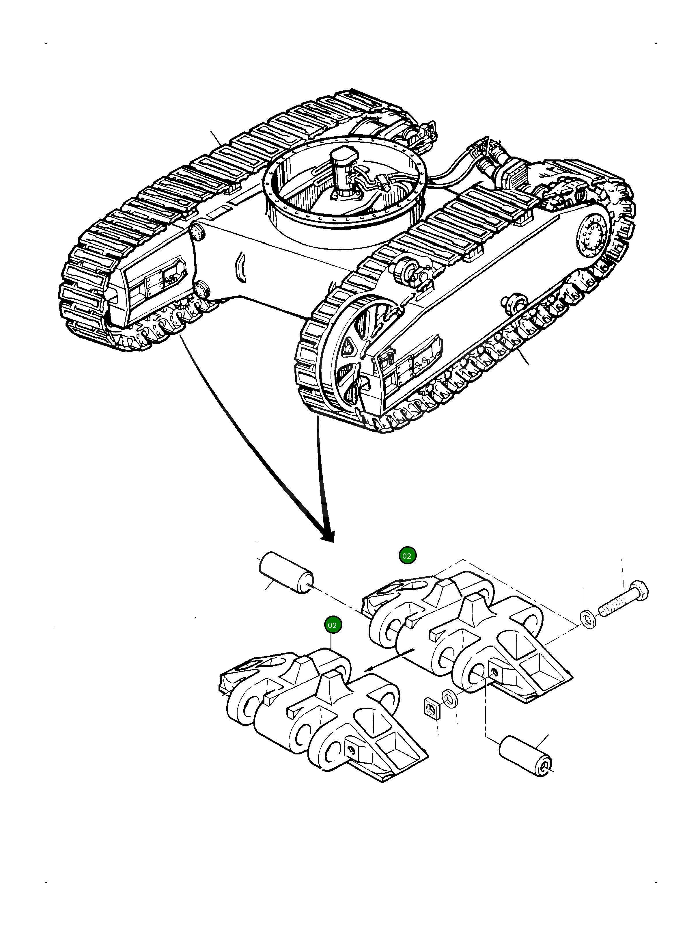 Башмак гусеницы 970 907 40 Komatsu