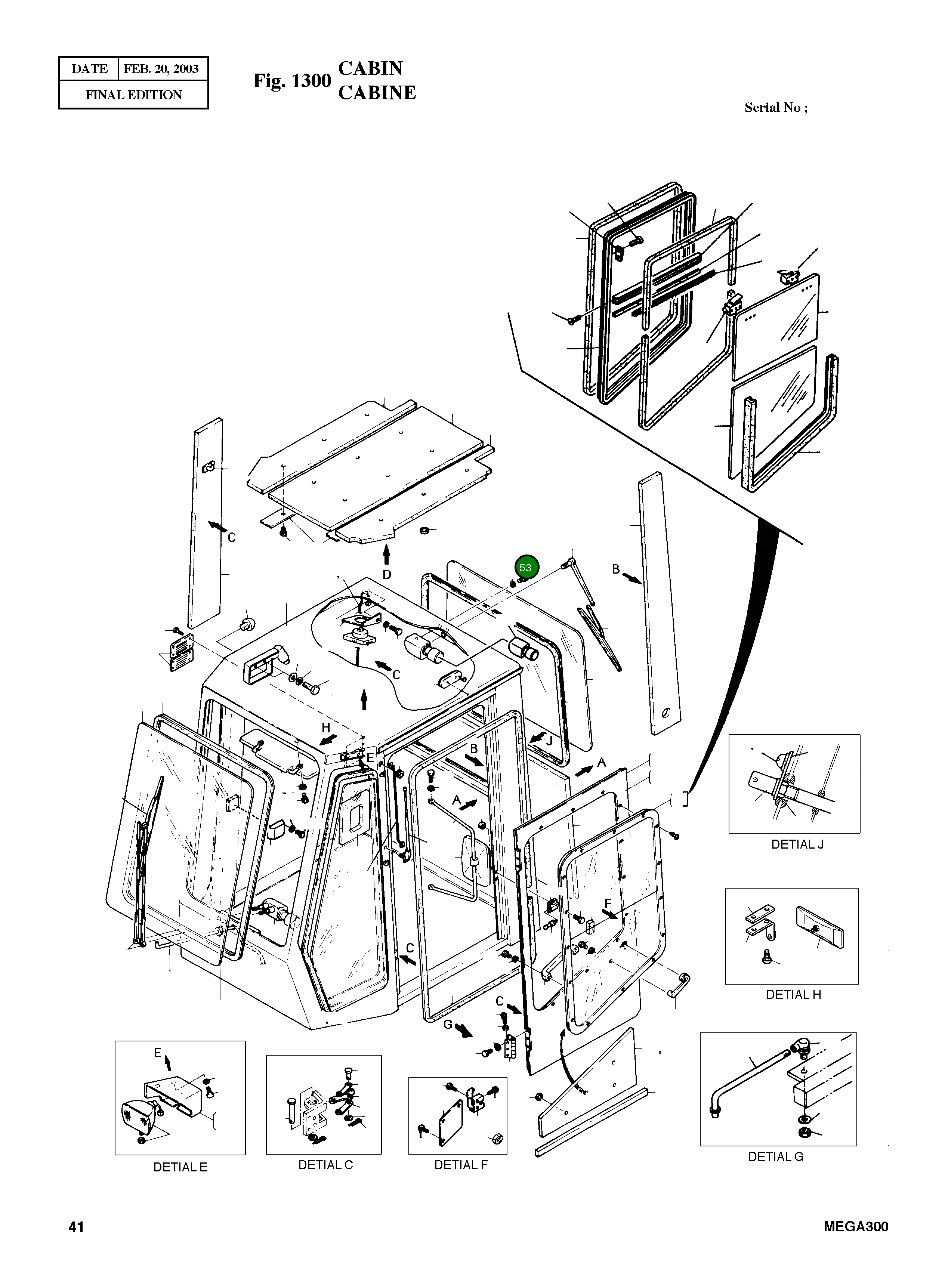 Болт M5X0.8X14 S0402853 Komatsu