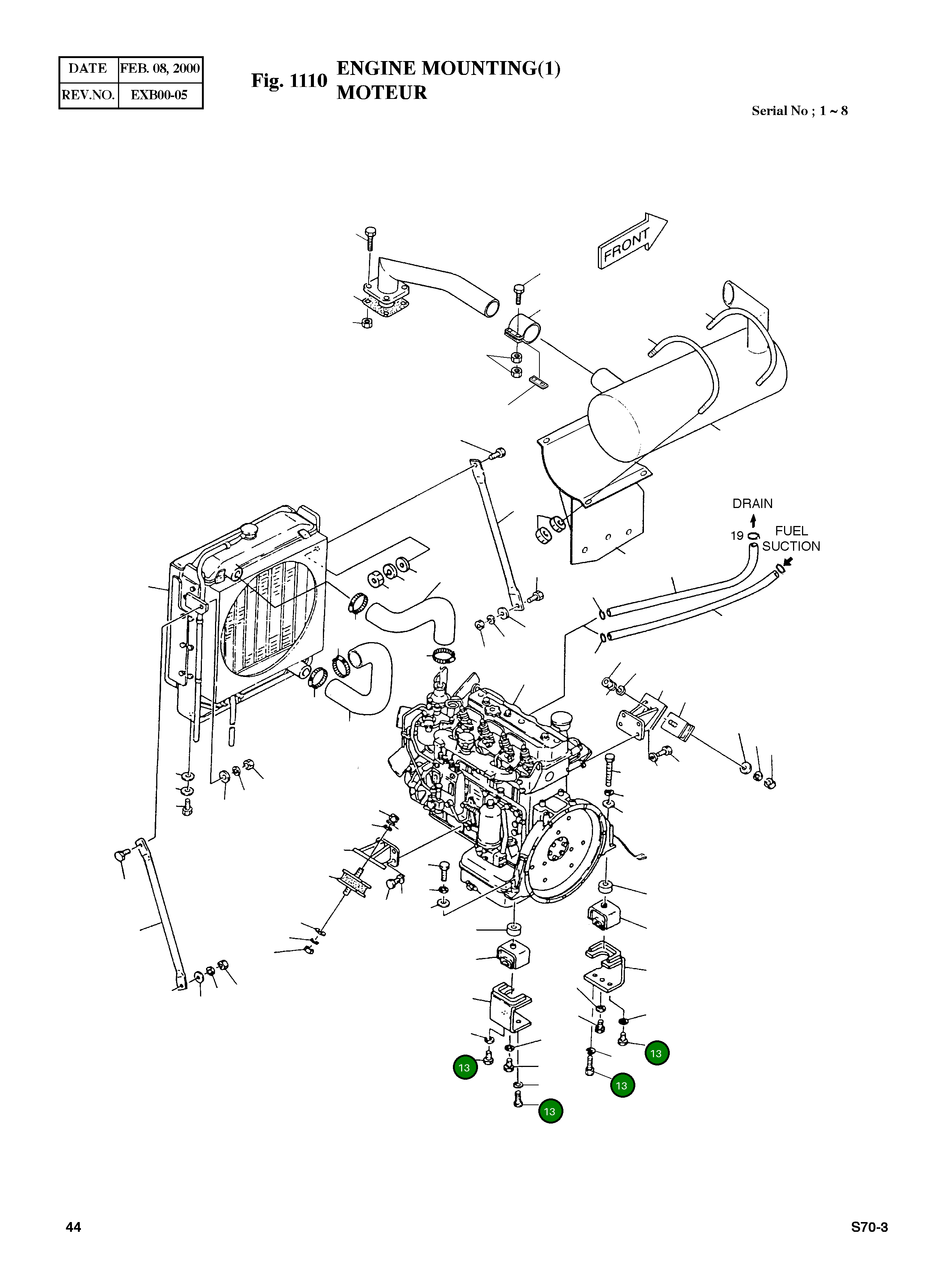 Болт M12X1.25X25 S0715053 Komatsu
