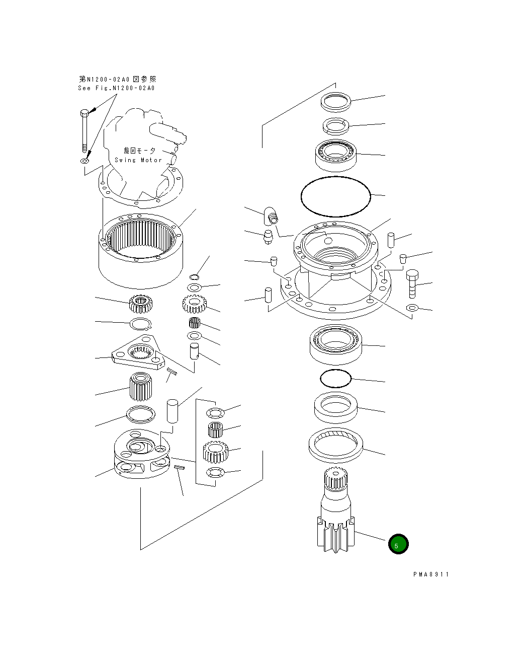 Вал 21W-26-21121 Komatsu