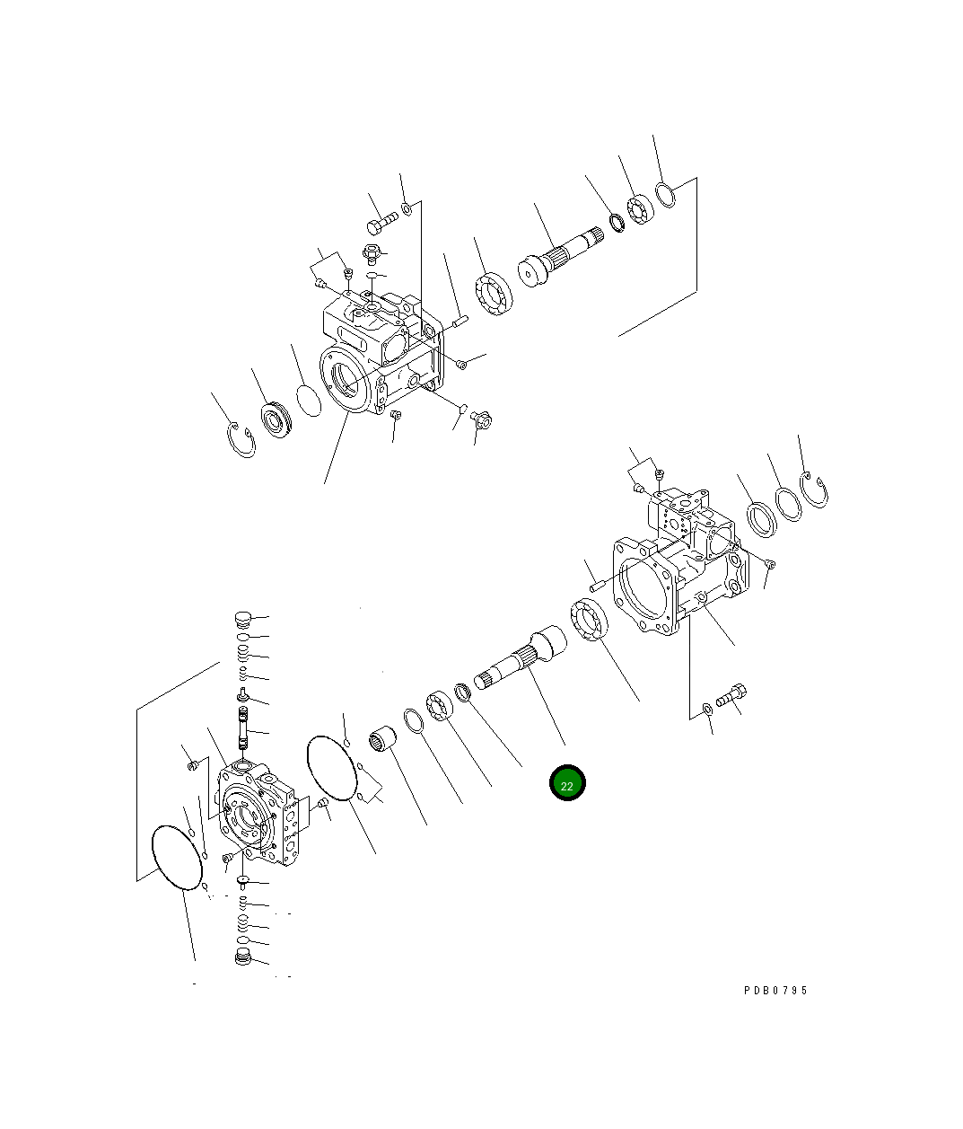 Вал 708-8H-22311 Komatsu