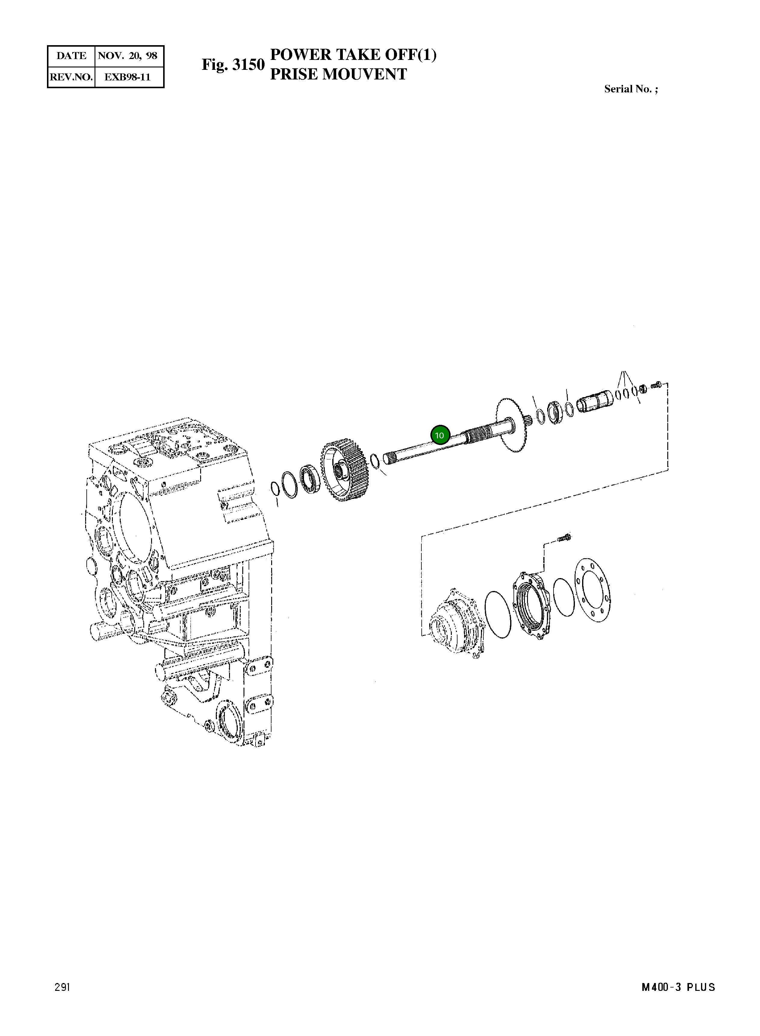 Вал 4646 254 002 Komatsu