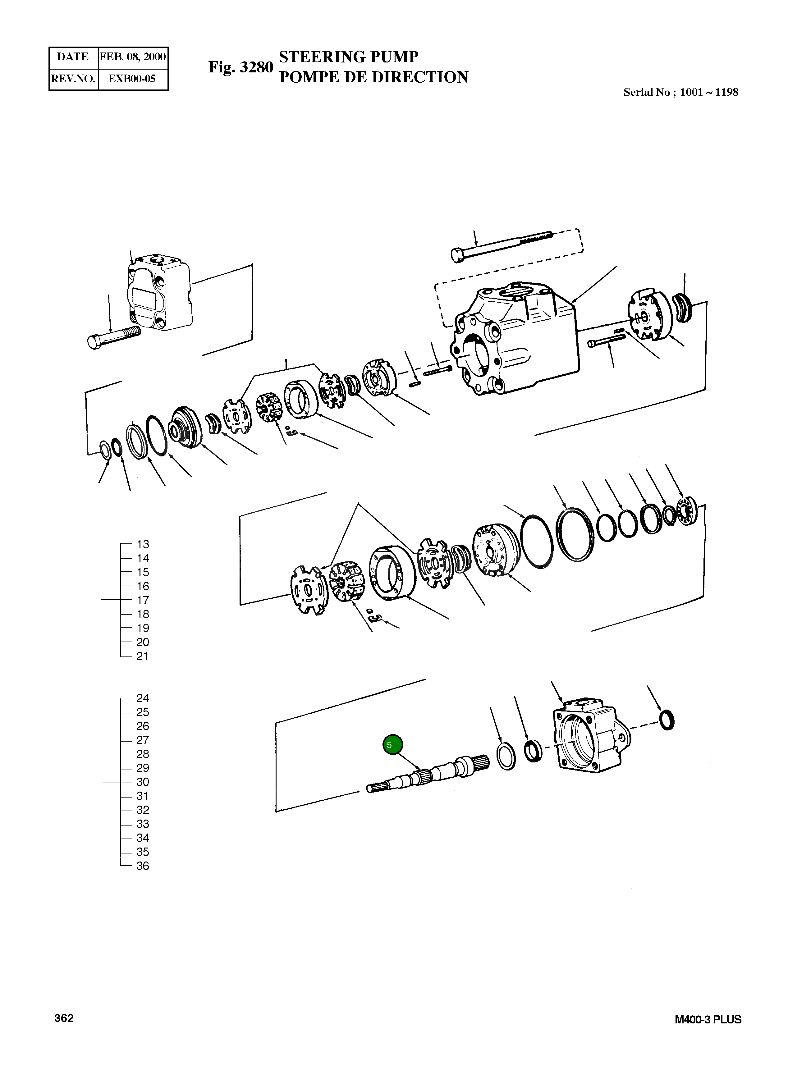 Вал 913608 Komatsu