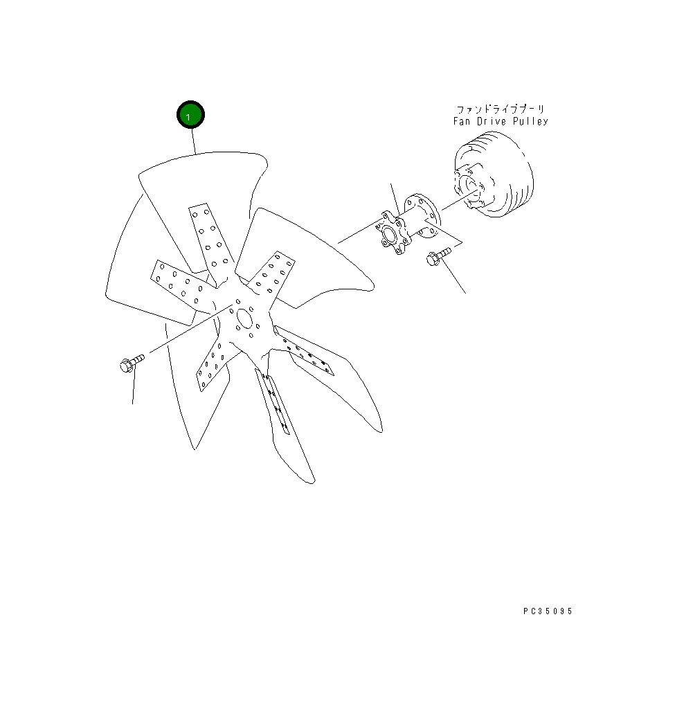 Вентилятор охлаждения 600-635-7850 Komatsu