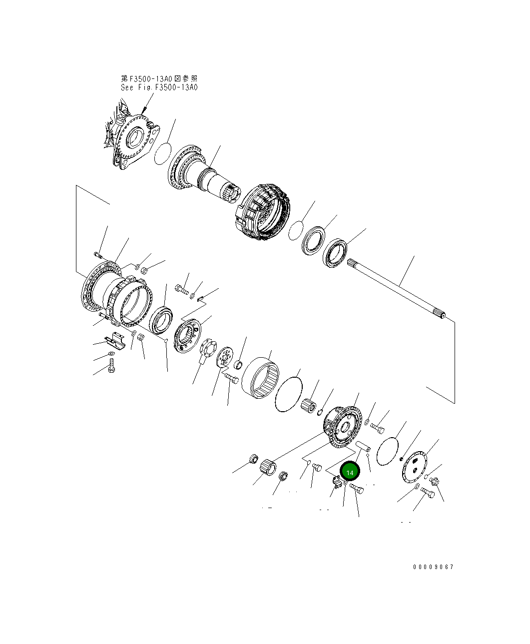 Вал 569-22-72510 Komatsu