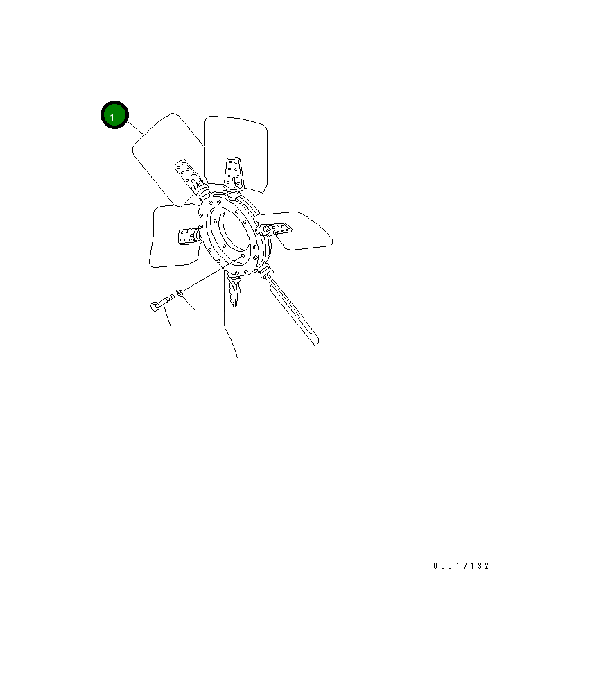 Вентилятор реверсивный 600-614-9000 Komatsu