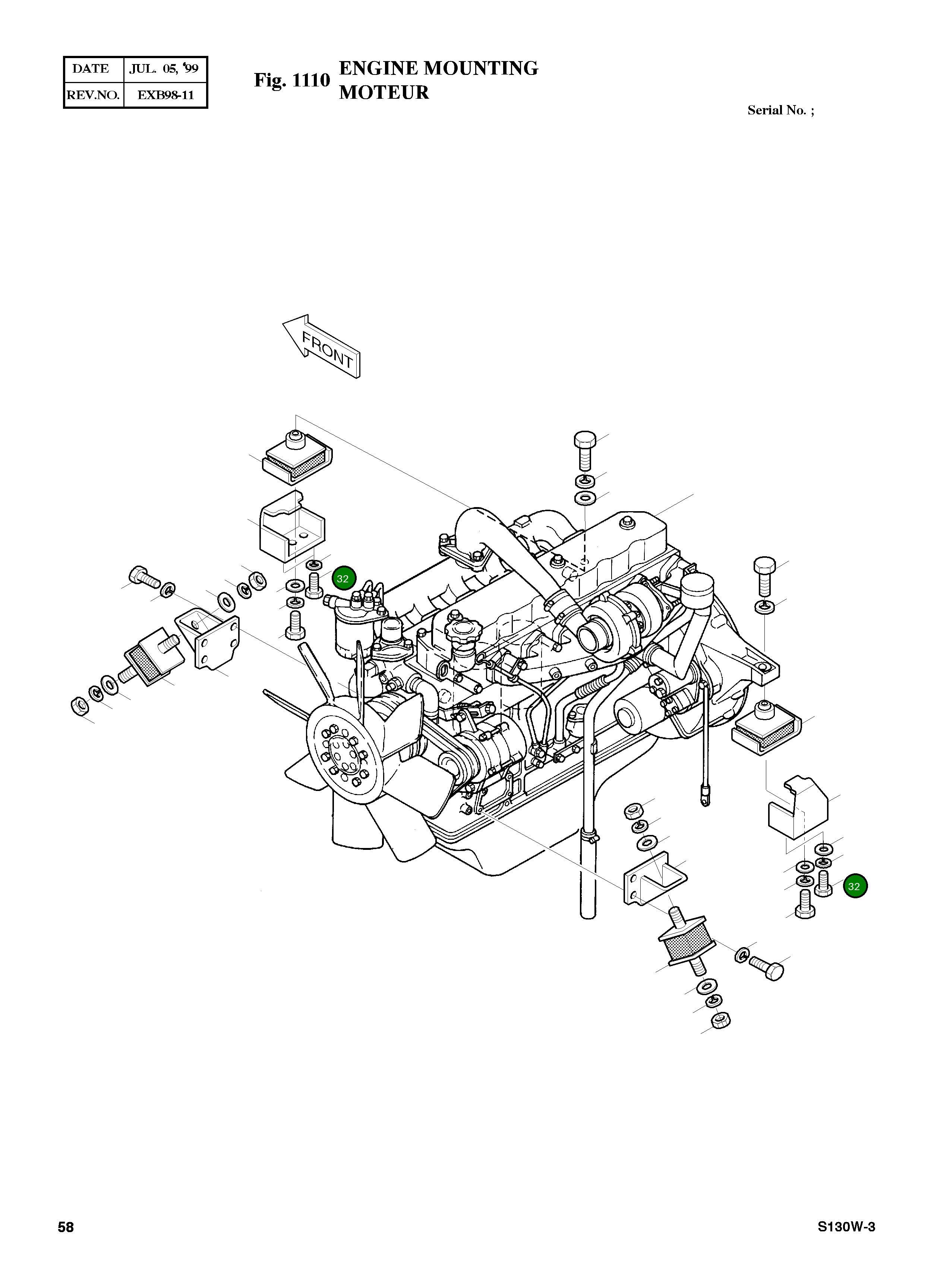 Болт M12X1.25X28 S0715153 Komatsu
