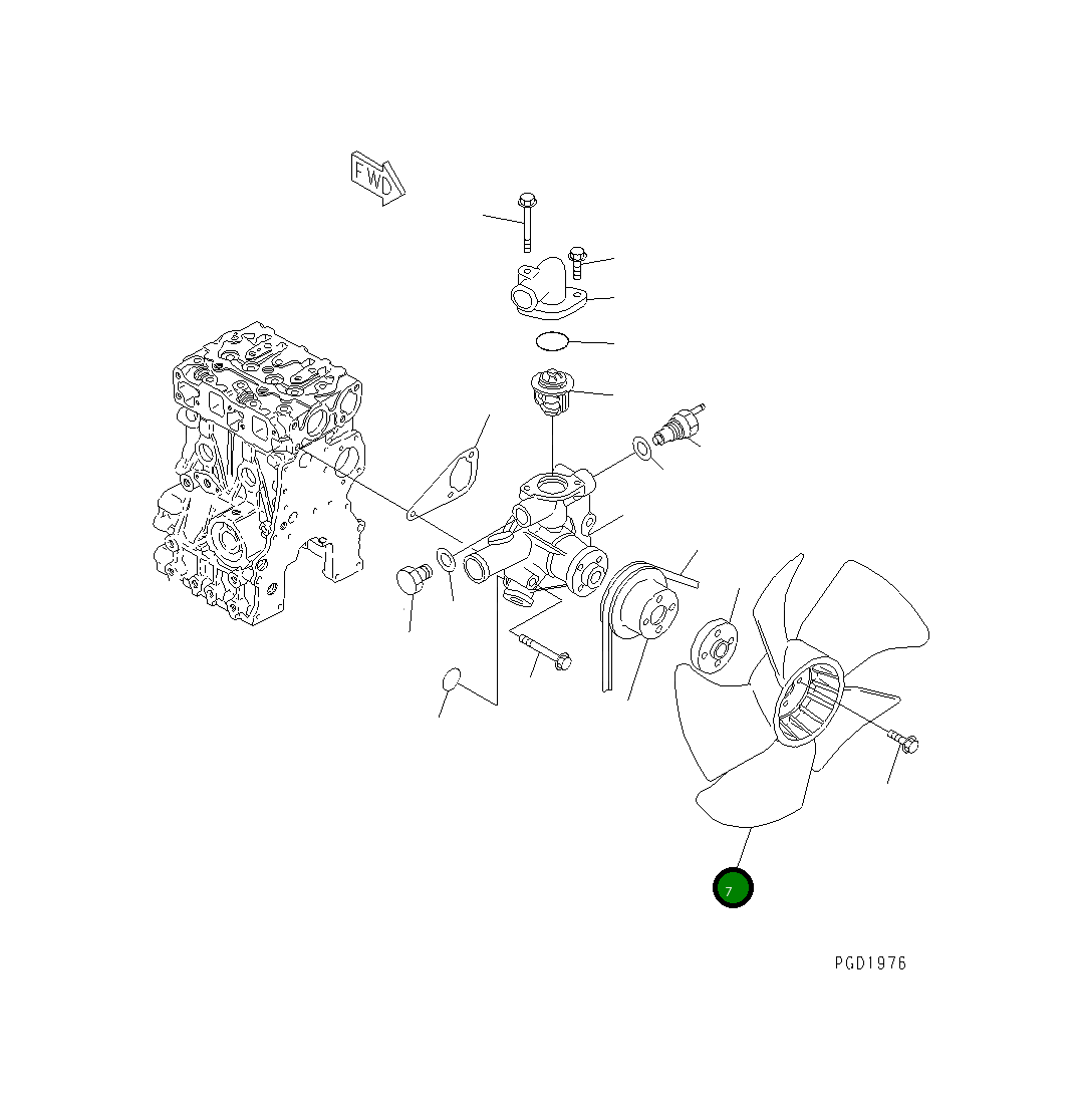 Вентилятор охлаждения YM119332-44740 Komatsu
