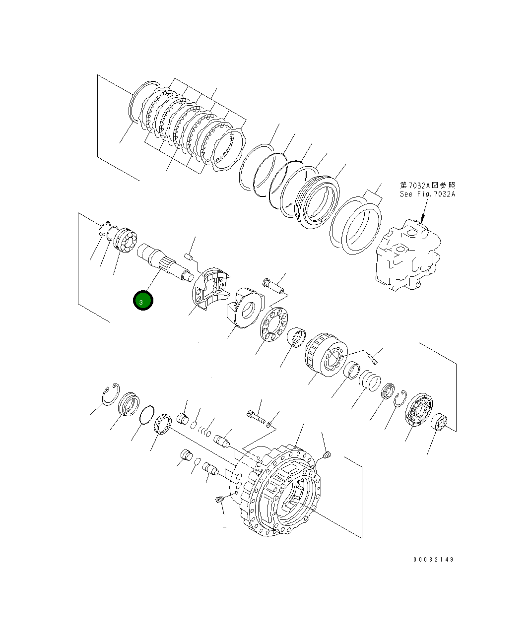 Вал 708-8K-12111 Komatsu