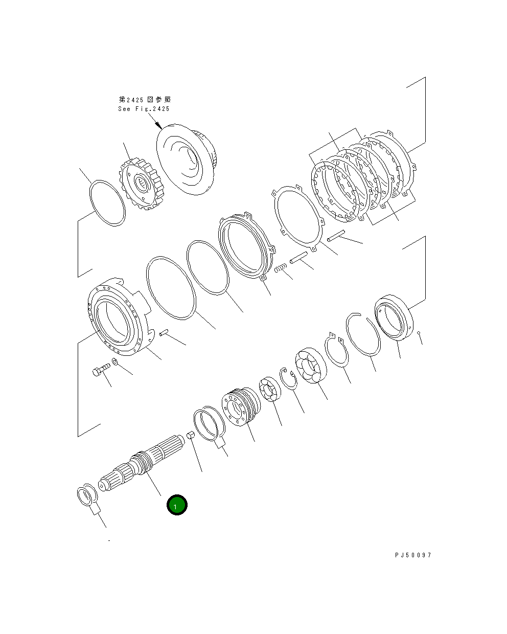 Вал 23E-15-12120 Komatsu
