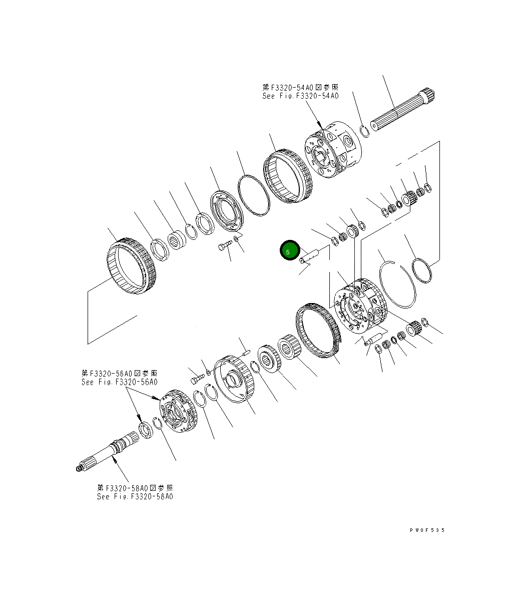 Вал 569-15-52521 Komatsu