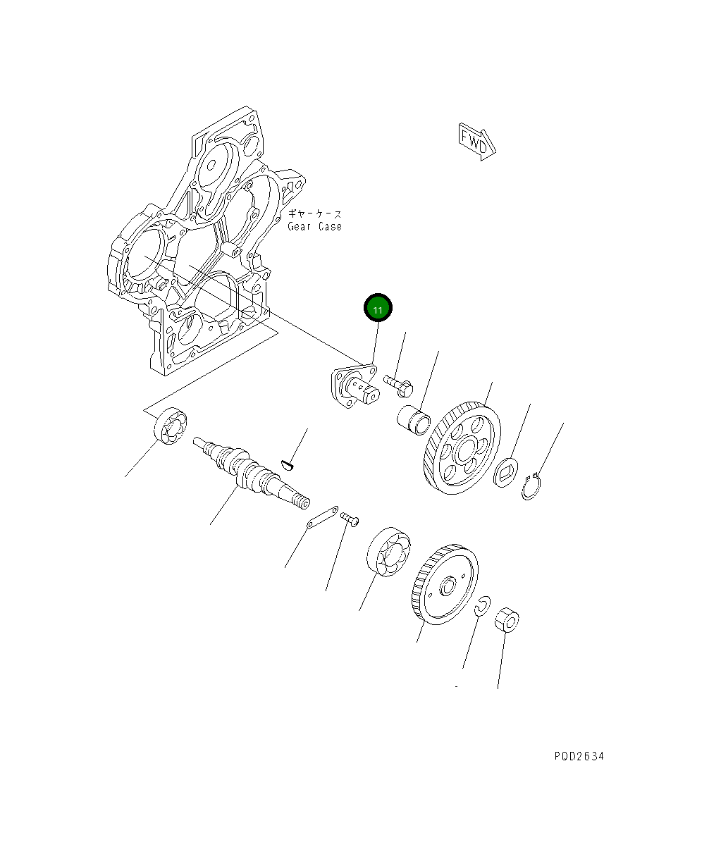 Вал YM119266-25050 Komatsu