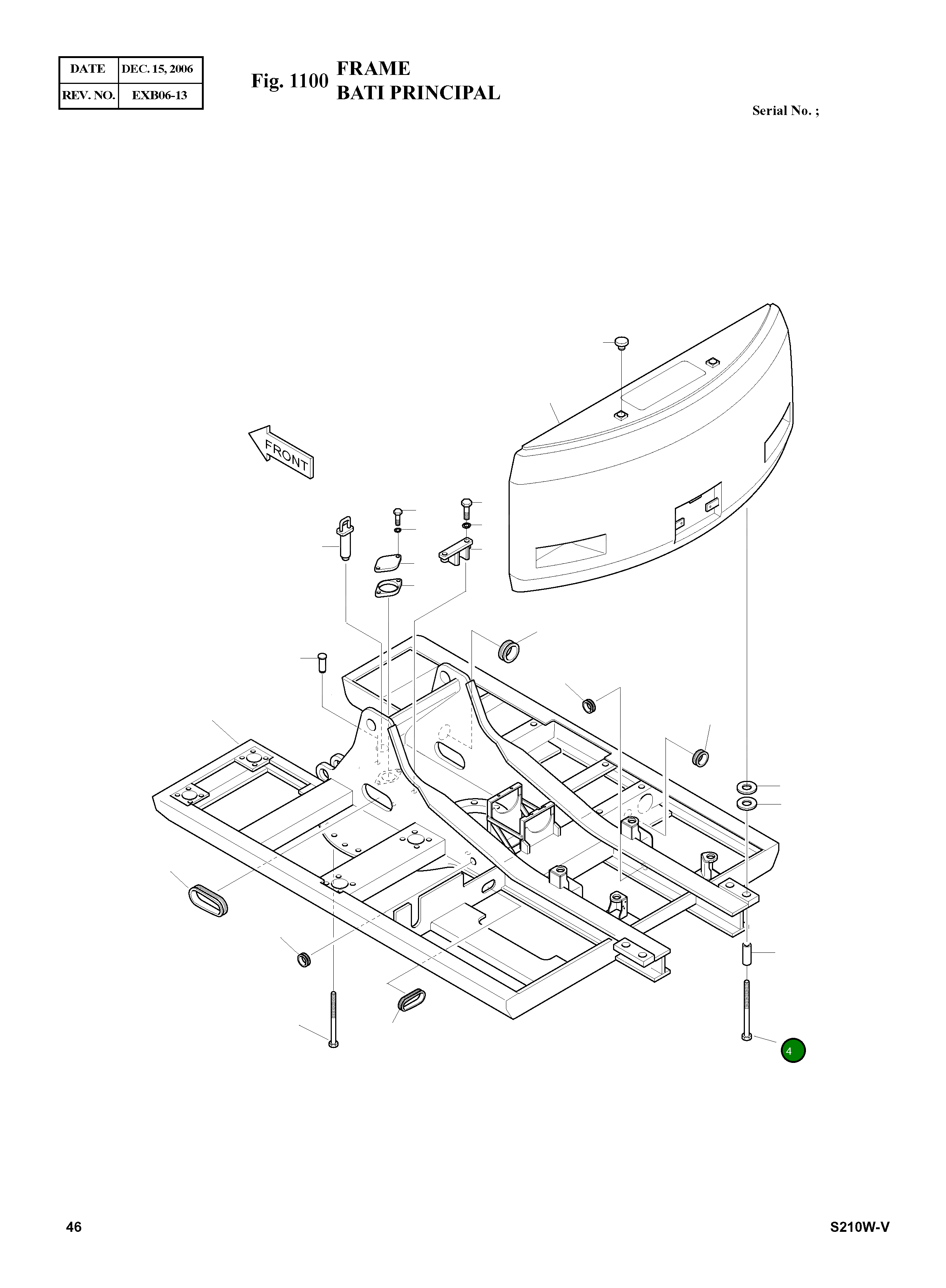 Болт M30X3.0X240 2120-2137A Komatsu