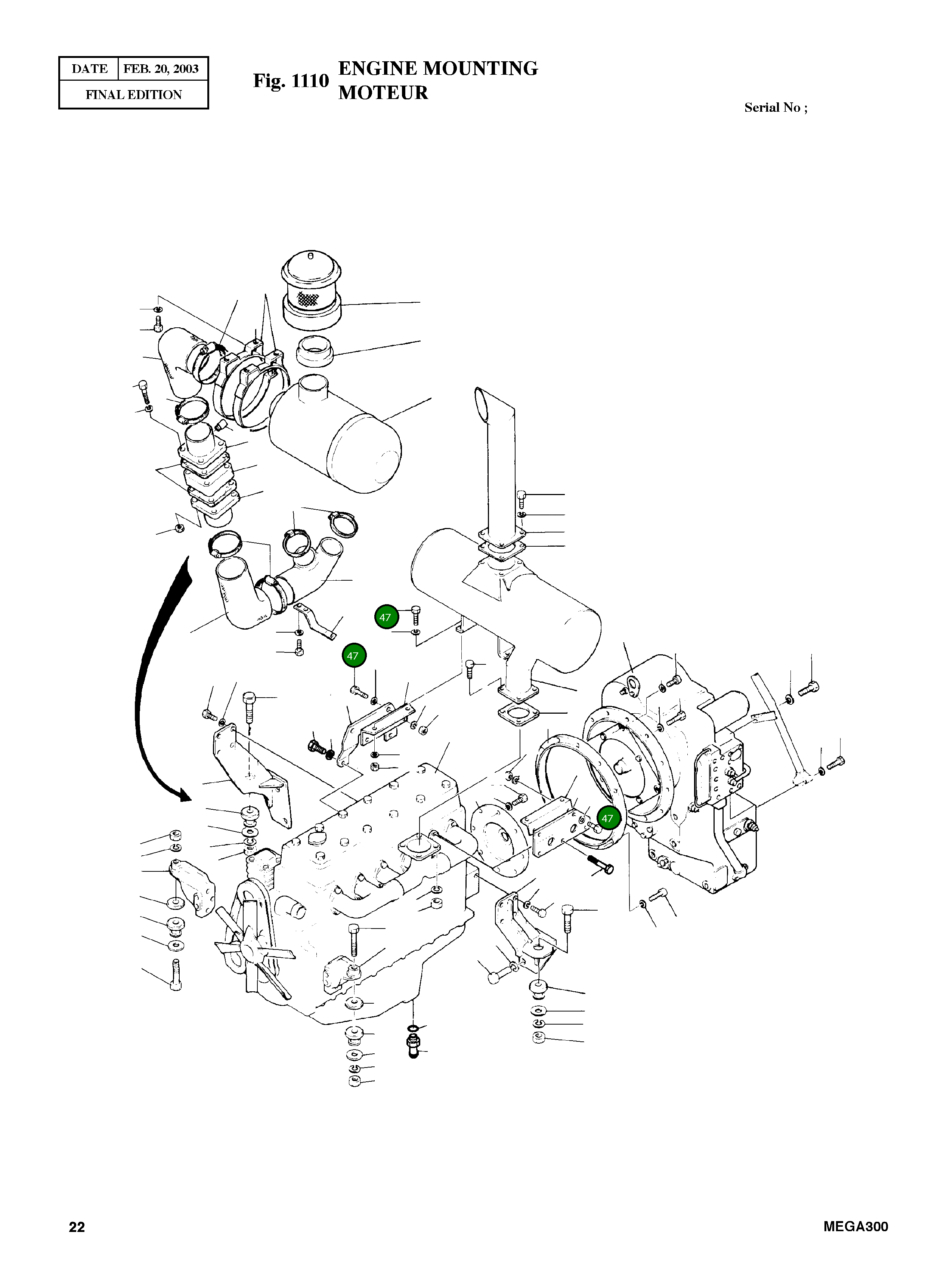 Болт M12X1.25X35 S0760473 Komatsu