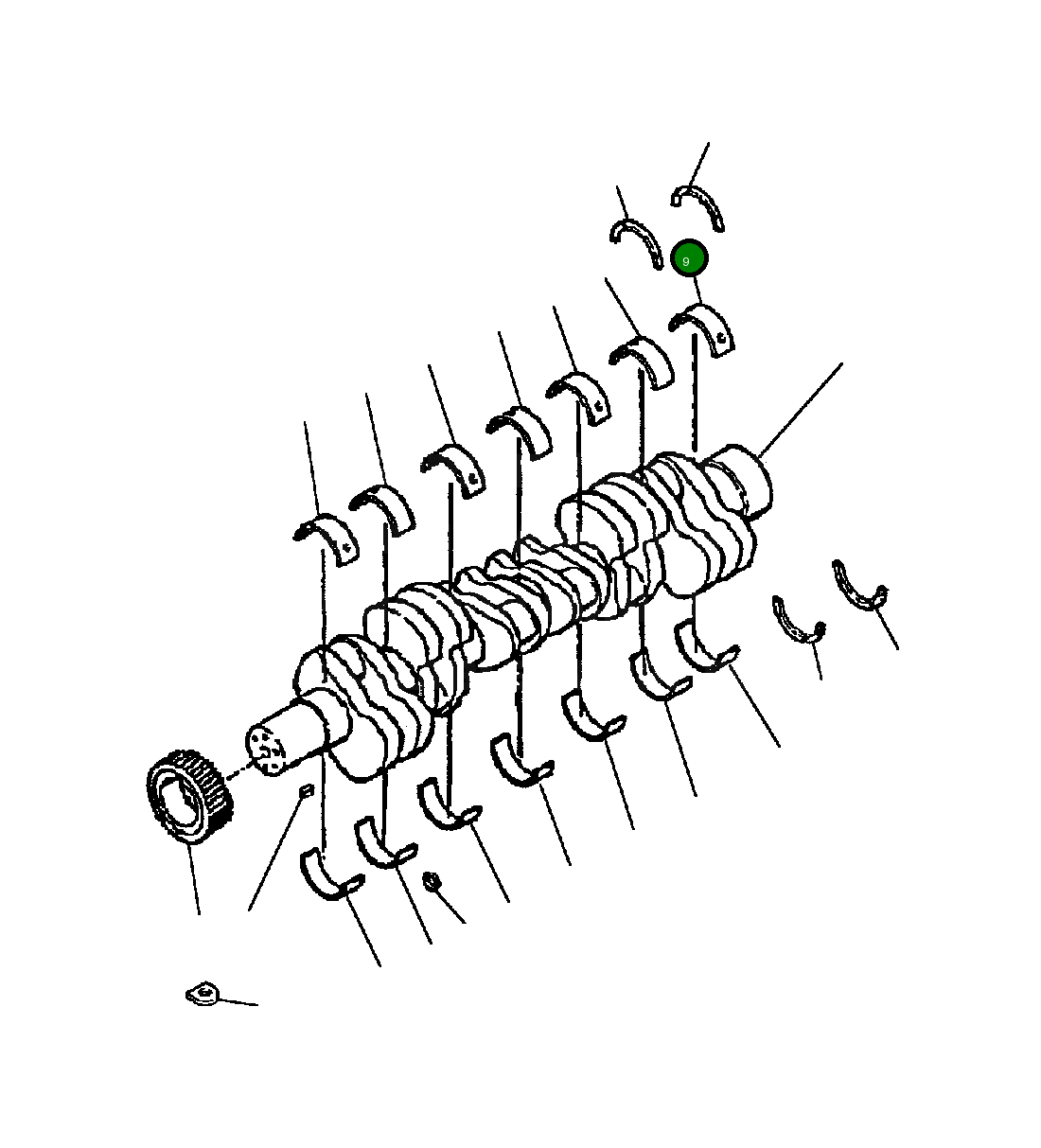 Верхний коренной подшипник 7 1239 425 H1 Komatsu