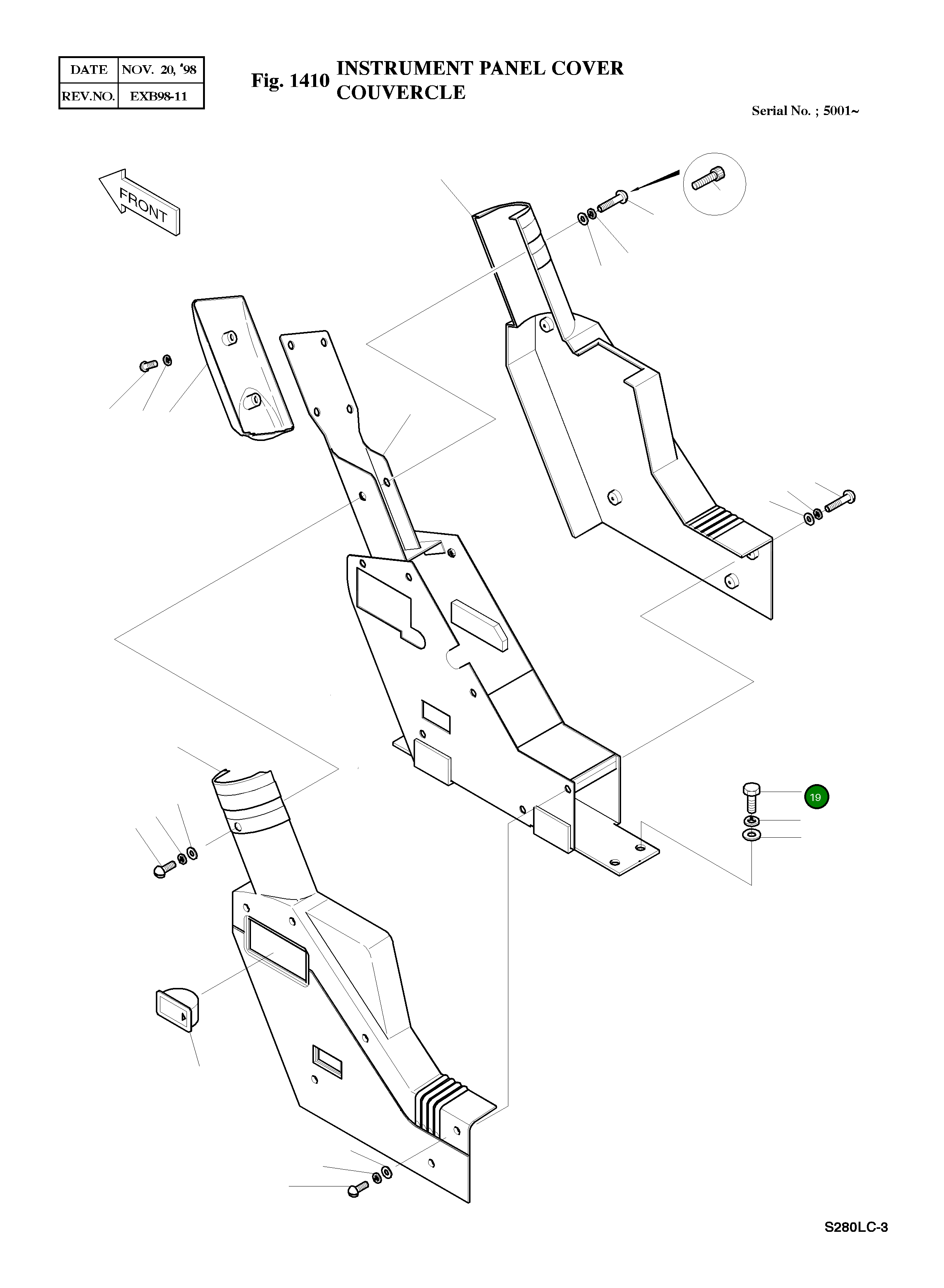 Болт M10X1.5X20 S0511852 Komatsu