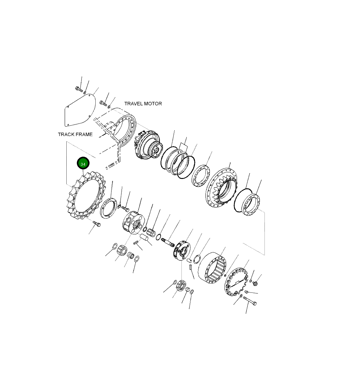Ведущая звезда 20Y-27-77110 Komatsu