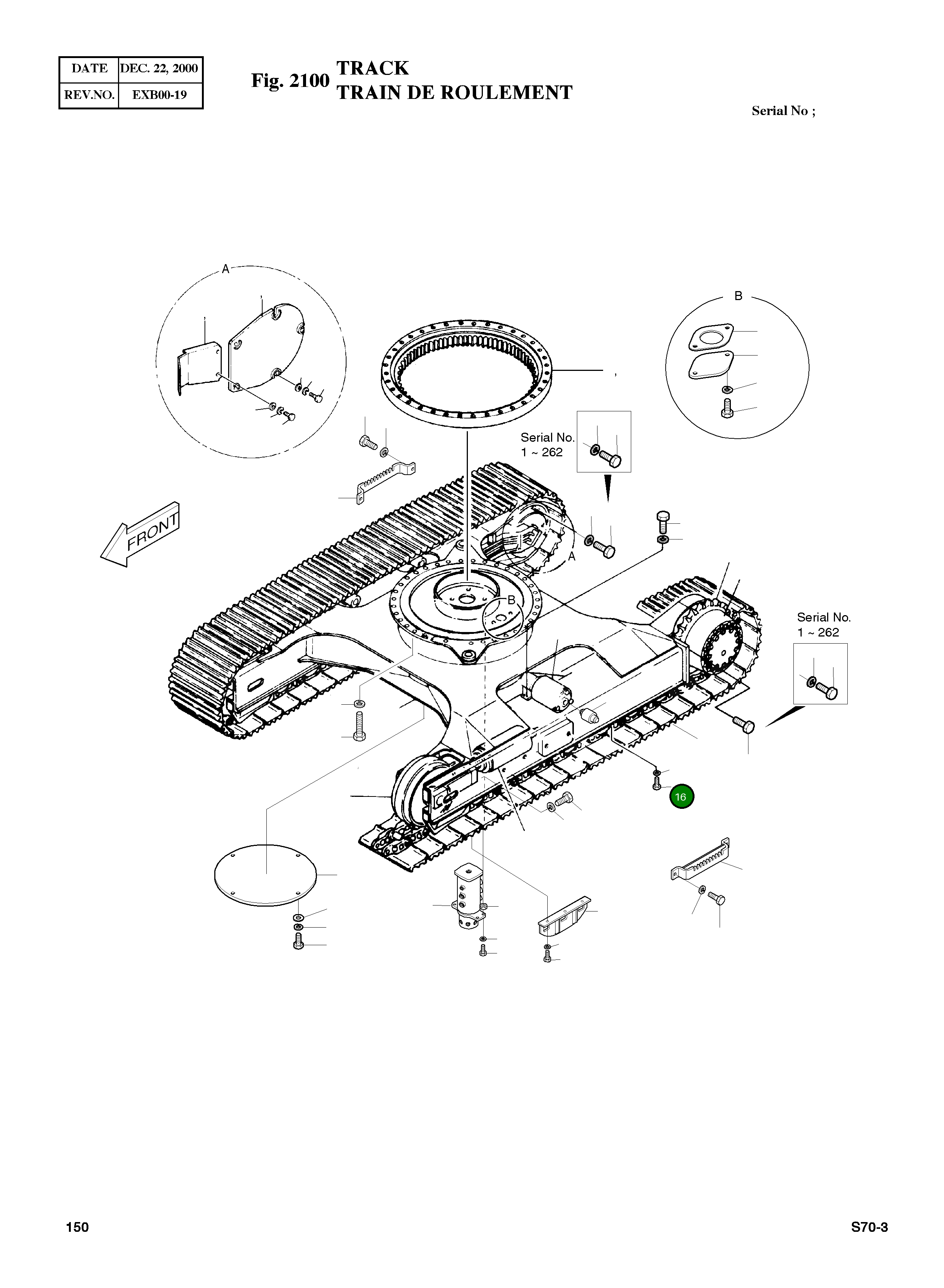 Болт M14X2.0X70 S0563353 Komatsu