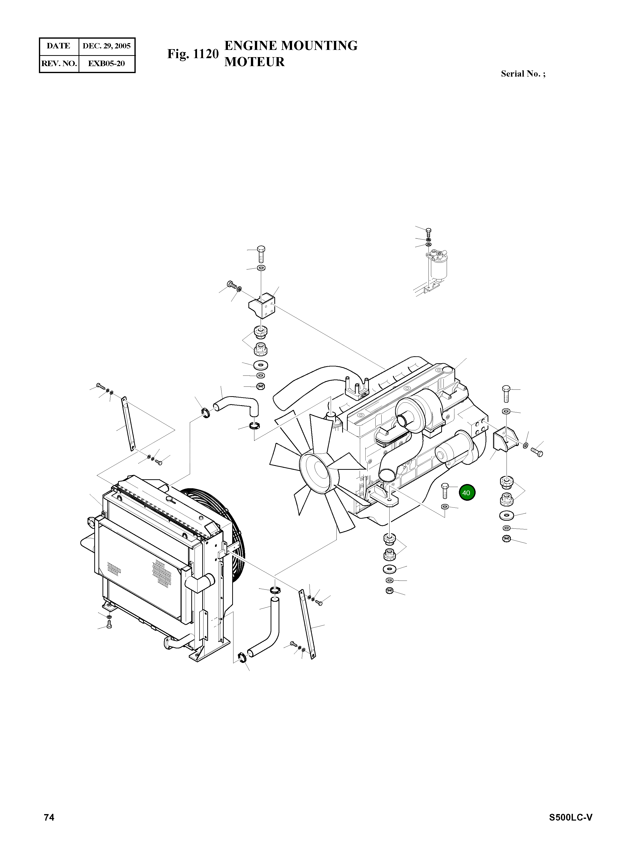 Болт M20X1.5X150 S0771666 Komatsu