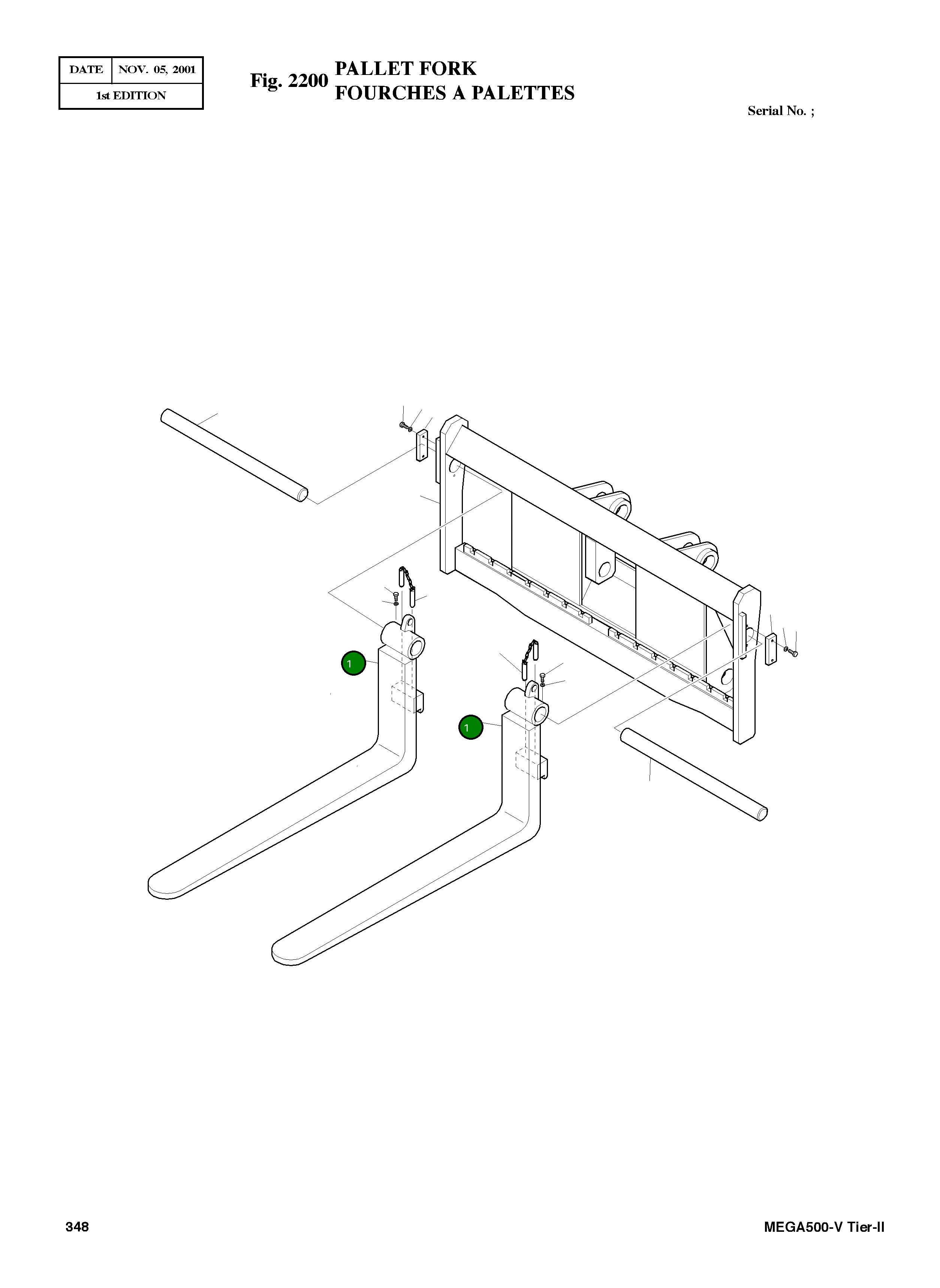 Вилка 732-00006 Komatsu