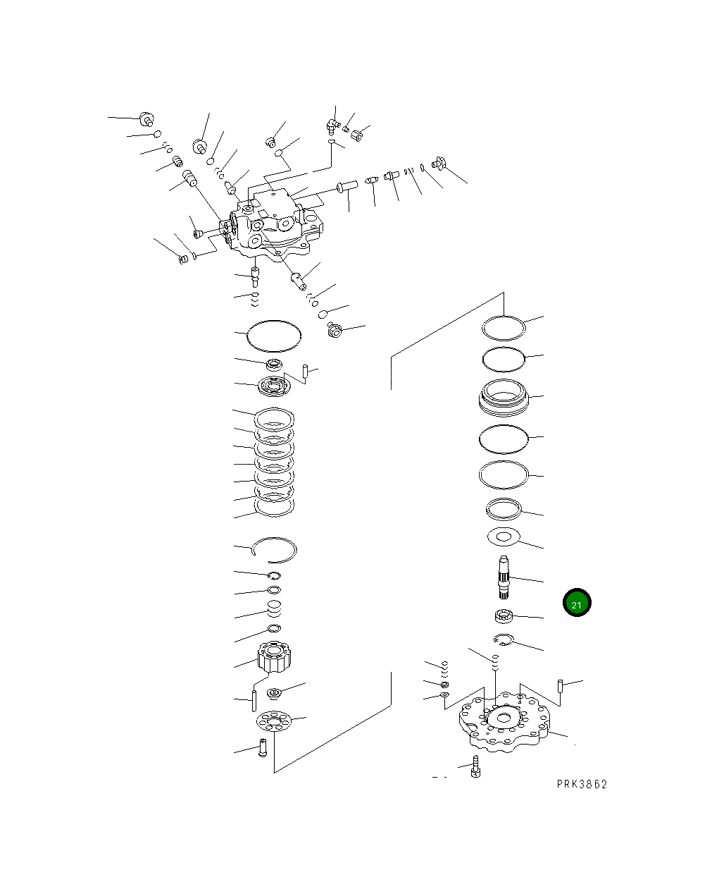 Вал 708-7R-12111 Komatsu