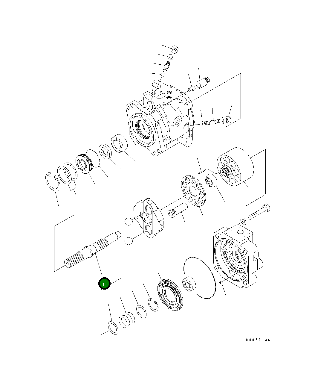 Вал 708-1U-12120 Komatsu