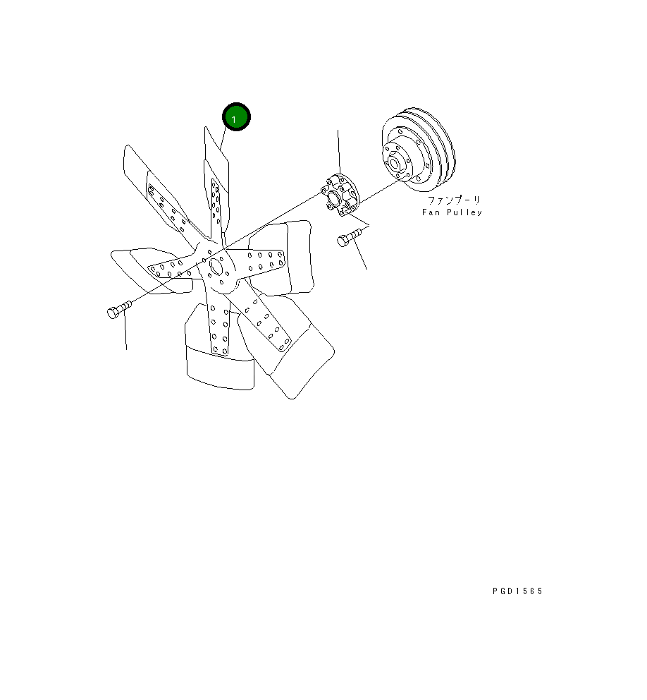 Вентилятор охлаждения 600-635-0801 Komatsu