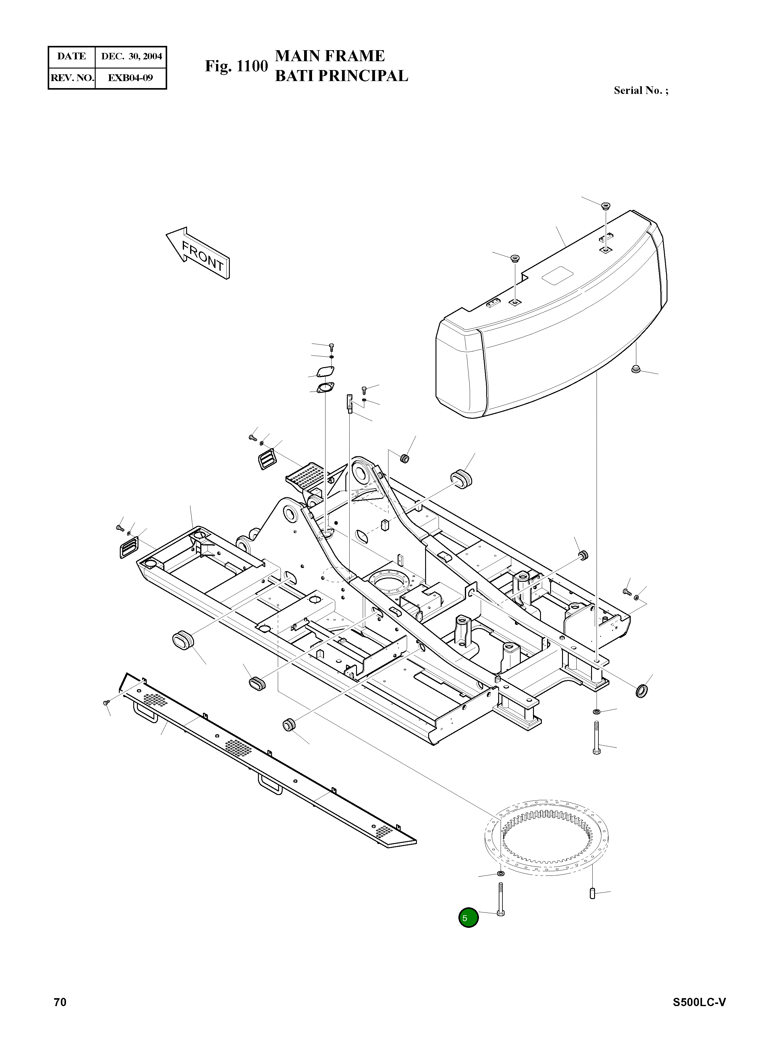Болт M24X2.0X165 120-00046 Komatsu