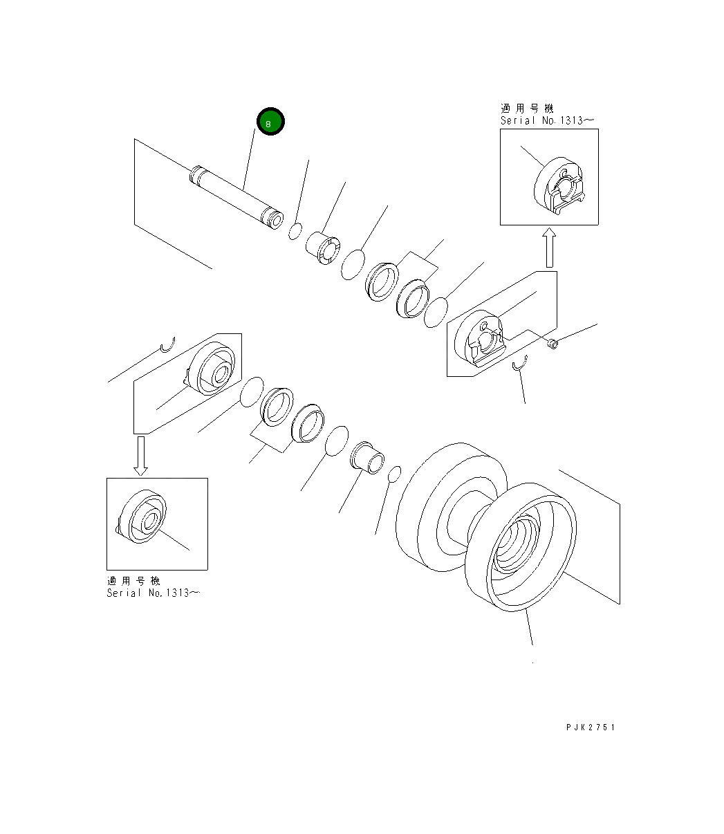 Вал 10S-30-24130 Komatsu