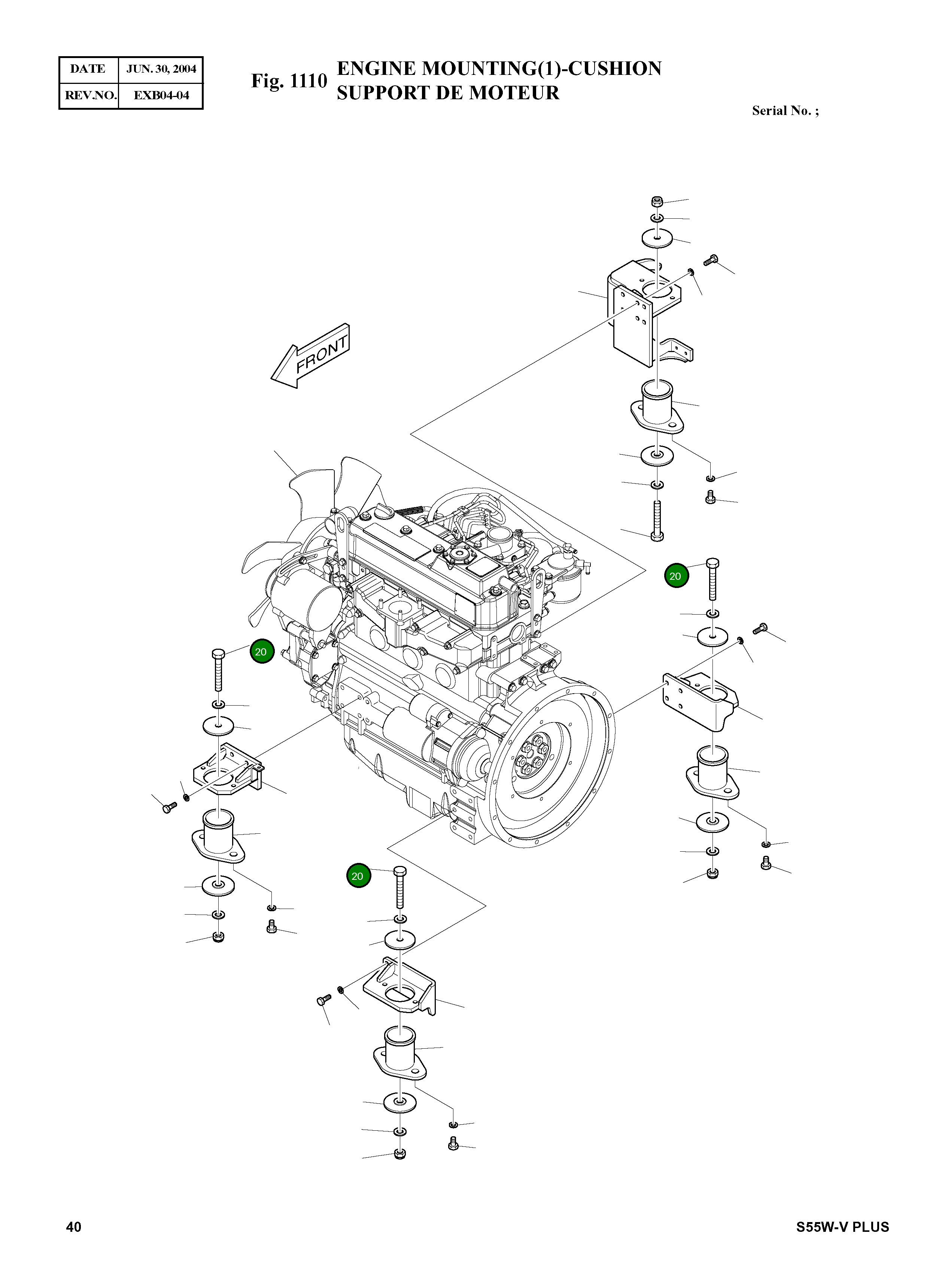 Болт M16X1.5X110 S0766461 Komatsu
