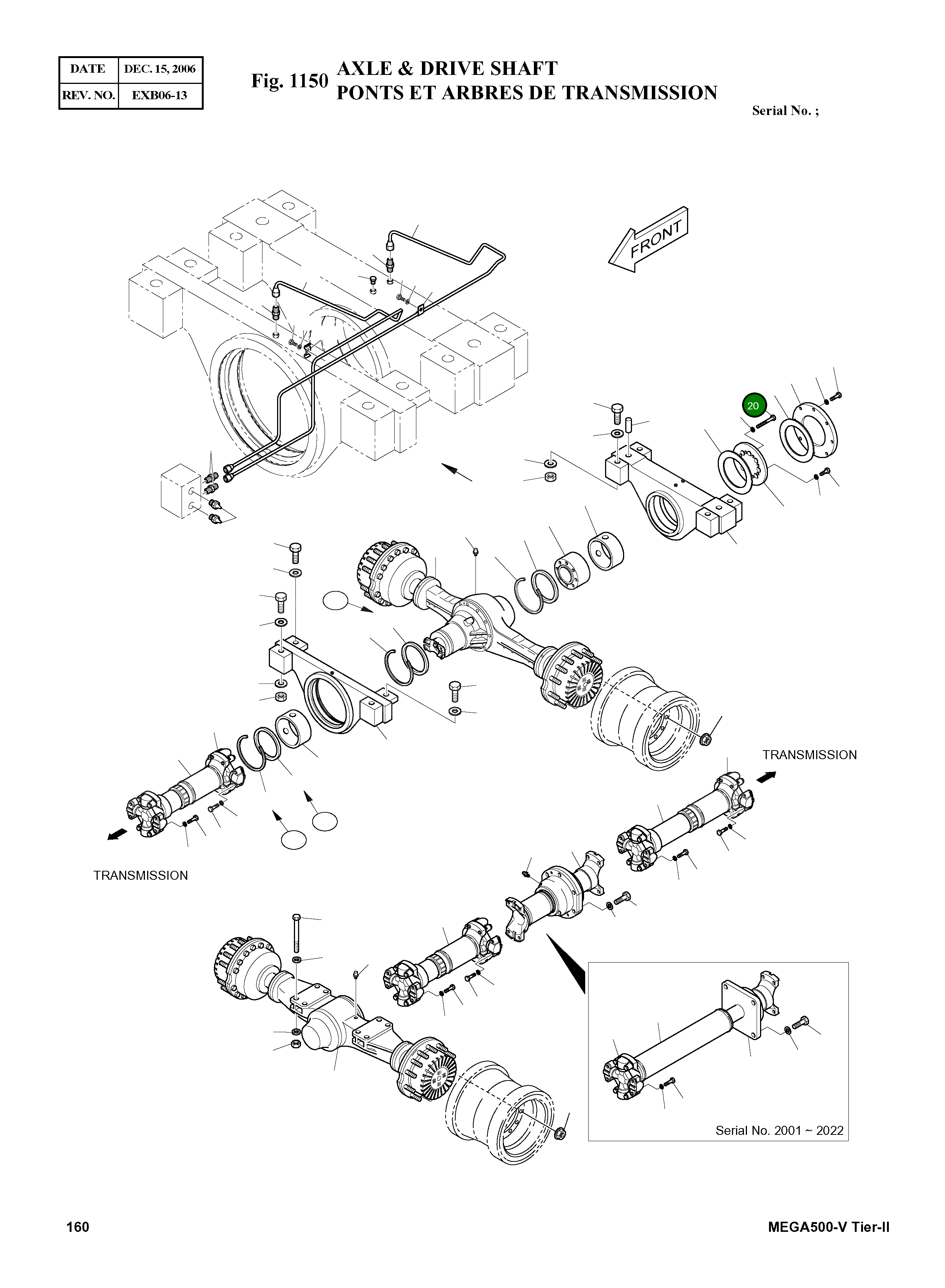 Болт M20X2.5X175 120-00049A Komatsu