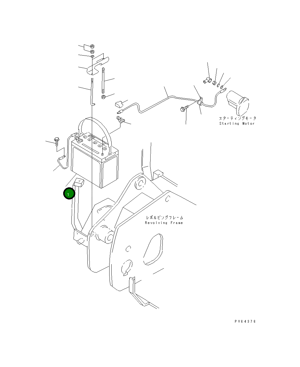 Аккумулятор WET 55B24R 22K-06-18510 Komatsu