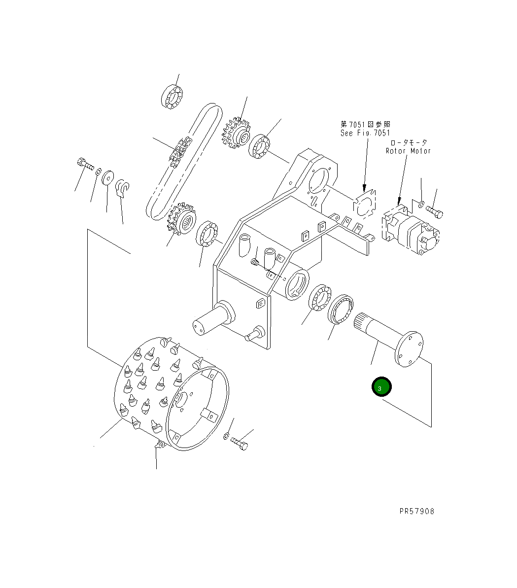 Вал 26A-70-11361 Komatsu