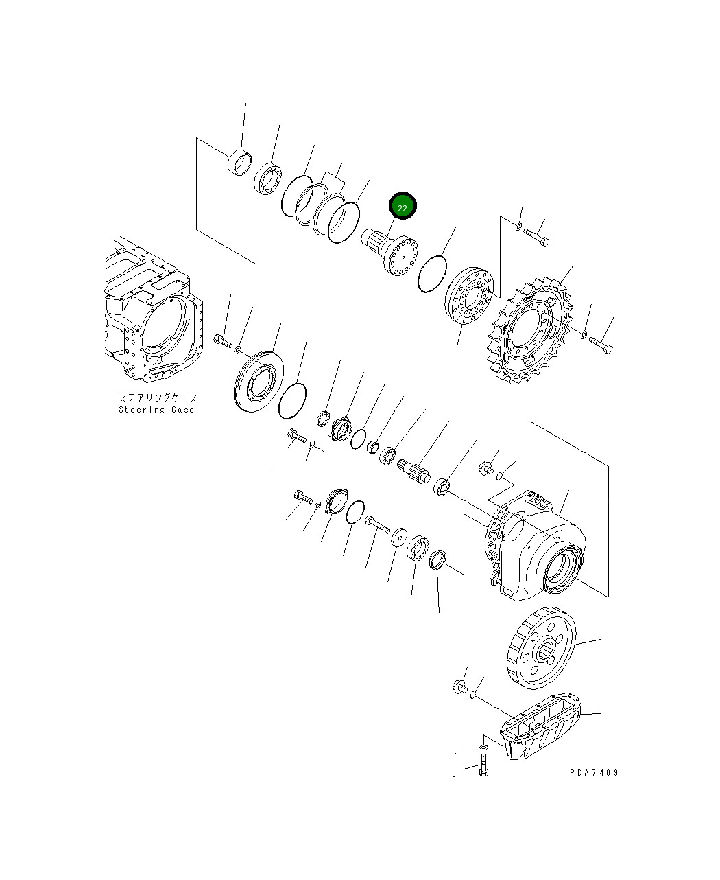 Вал 124-27-51231 Komatsu
