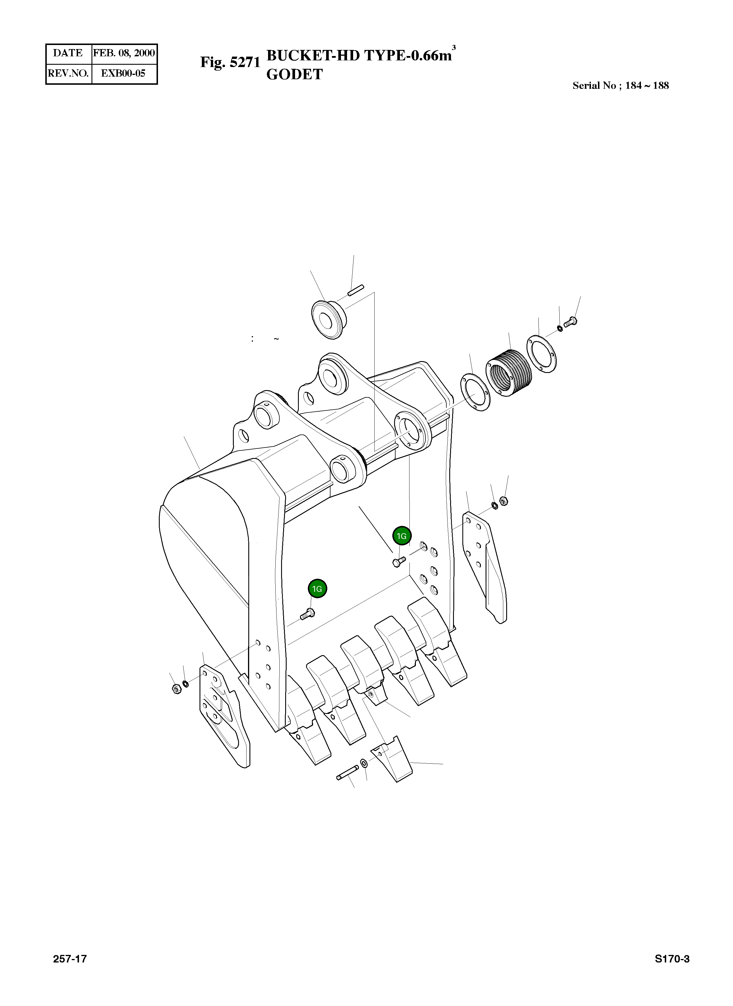Болт M20X2.5X75 S0570361 Komatsu