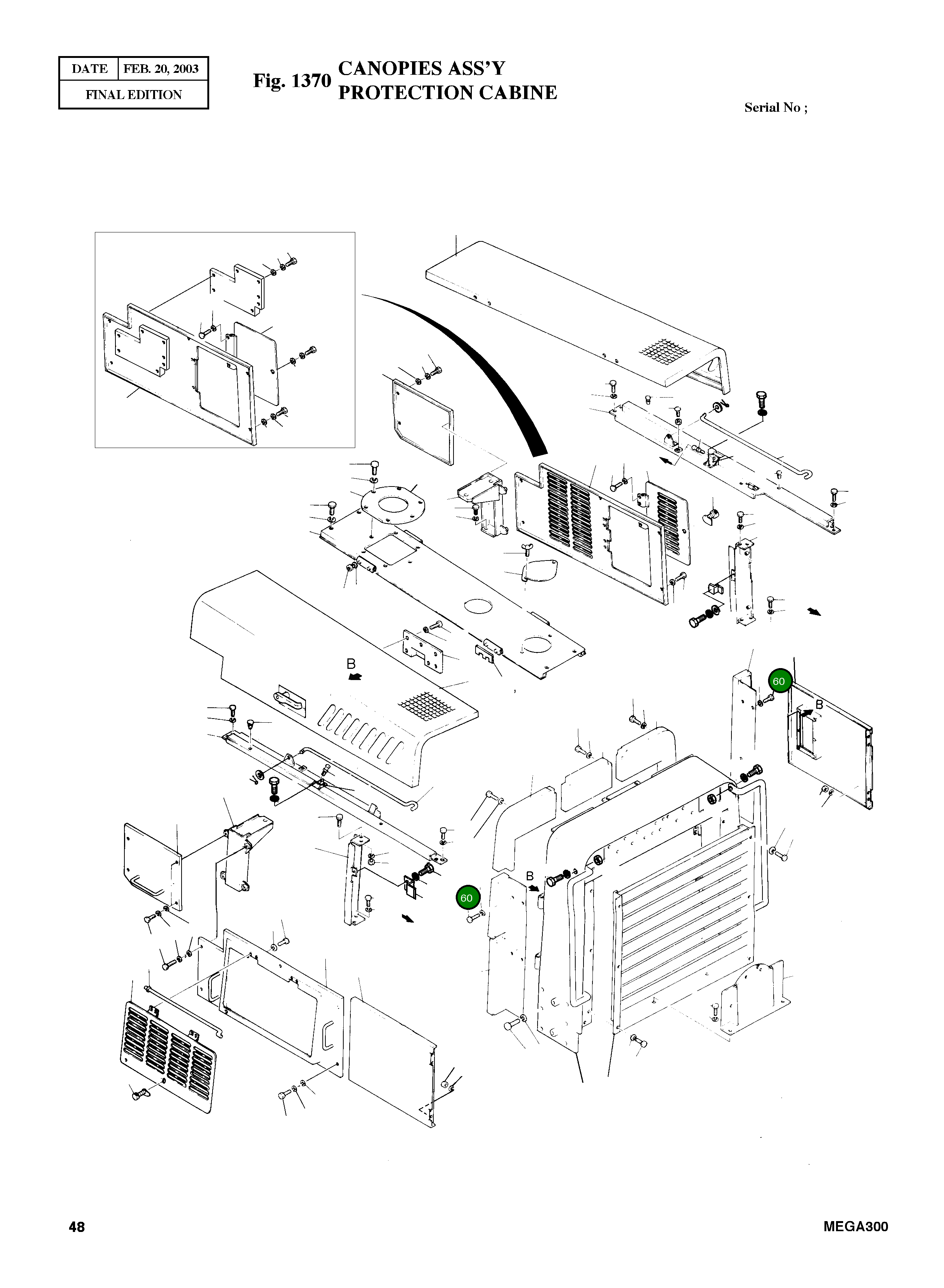 Болт M10X1.25X14 S0711253 Komatsu