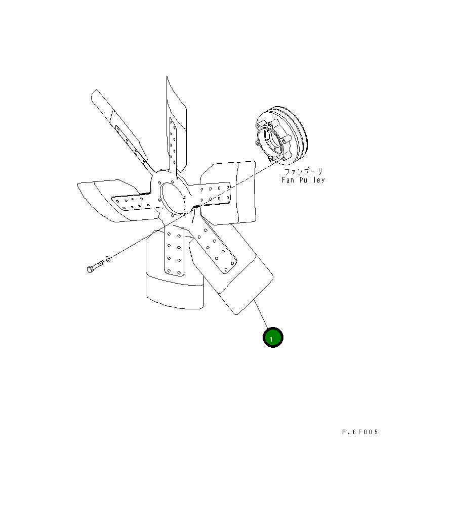 Вентилятор всасывающий 600-645-1281 Komatsu