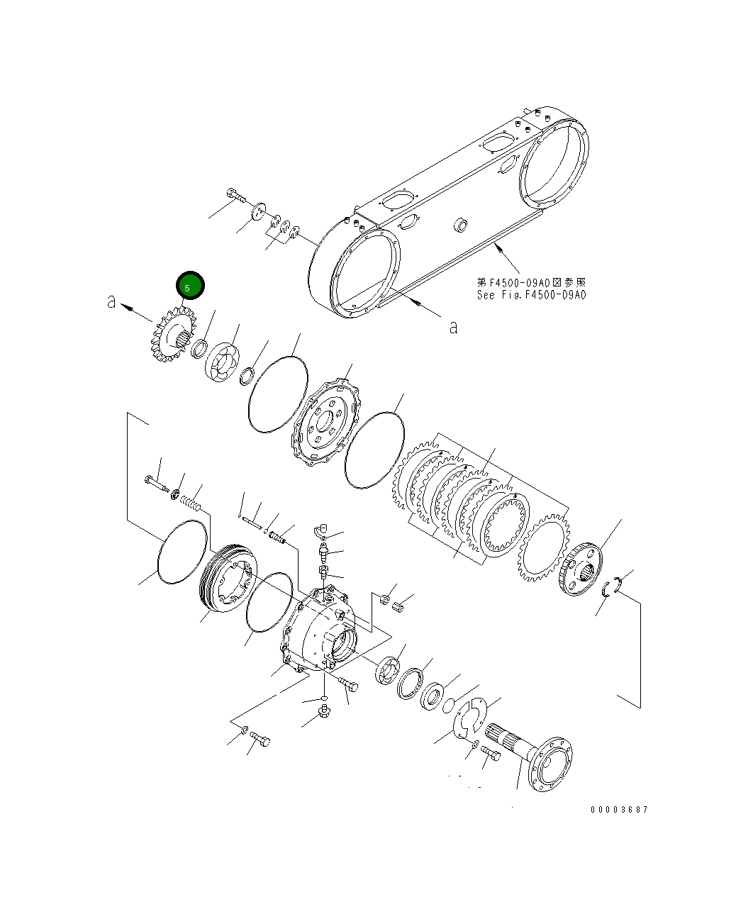 Ведущая звезда 23B-25-31150 Komatsu