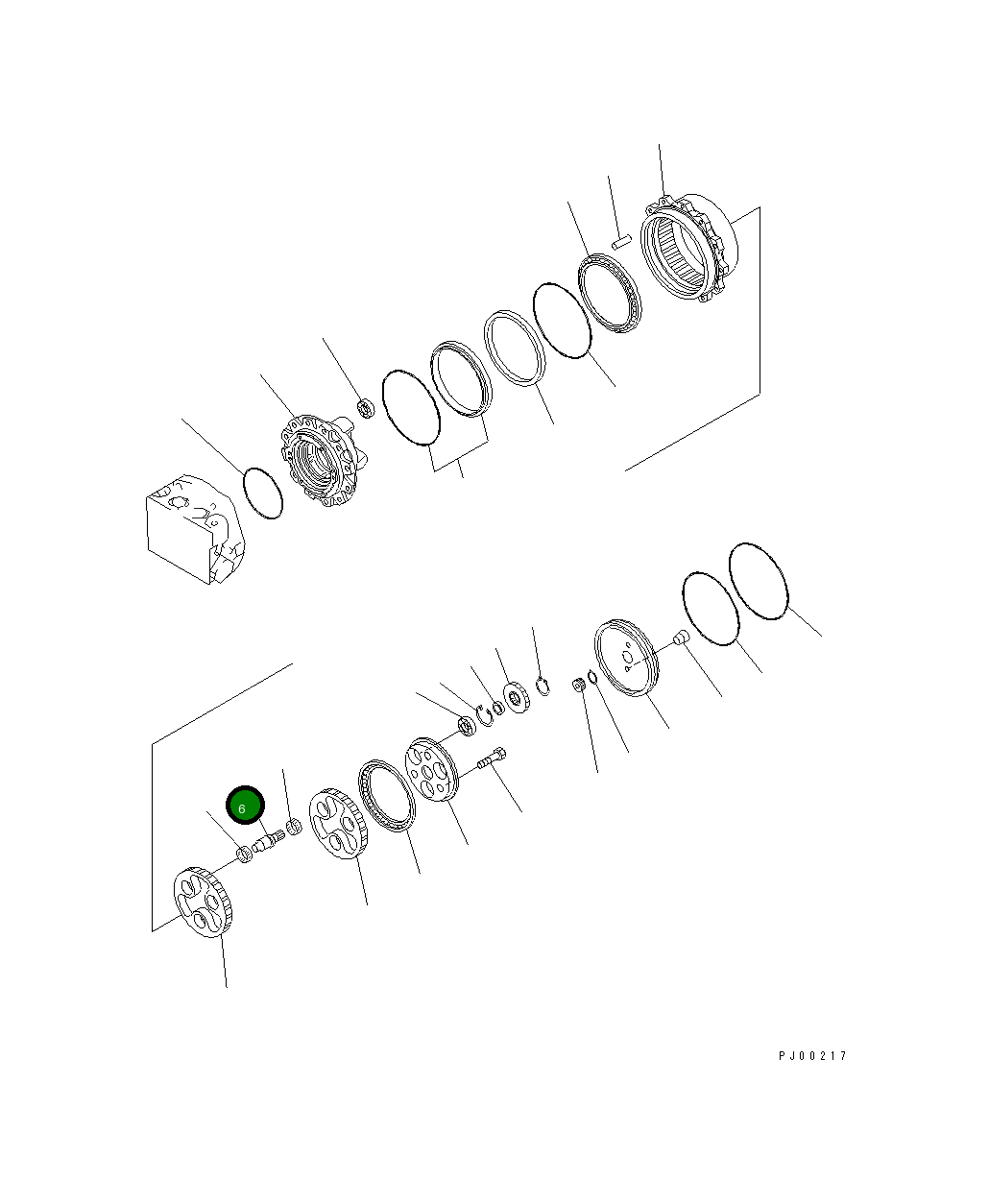 Вал TZ900A1009-00 Komatsu