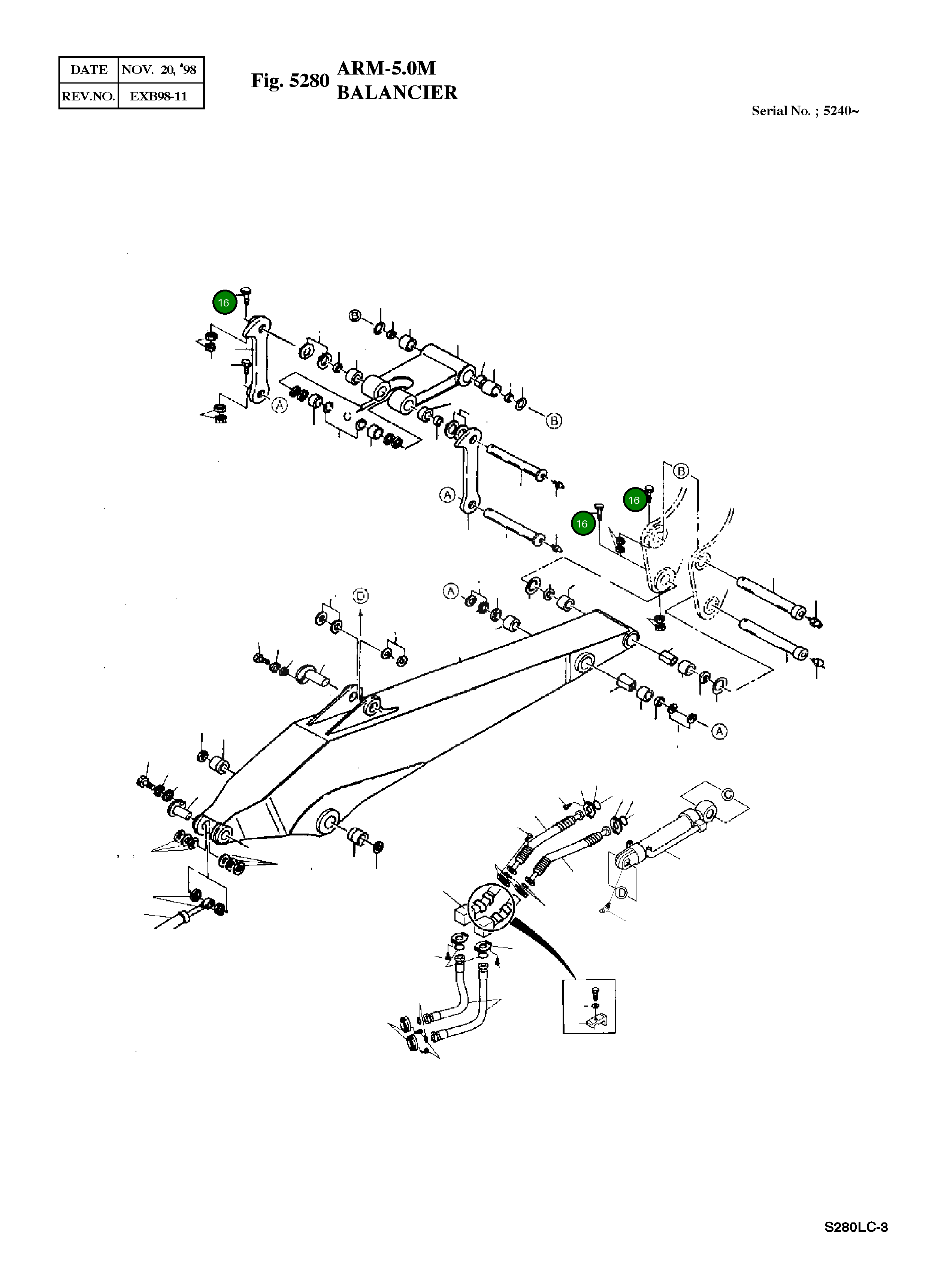Болт M16X2.0X140 S0566951 Komatsu