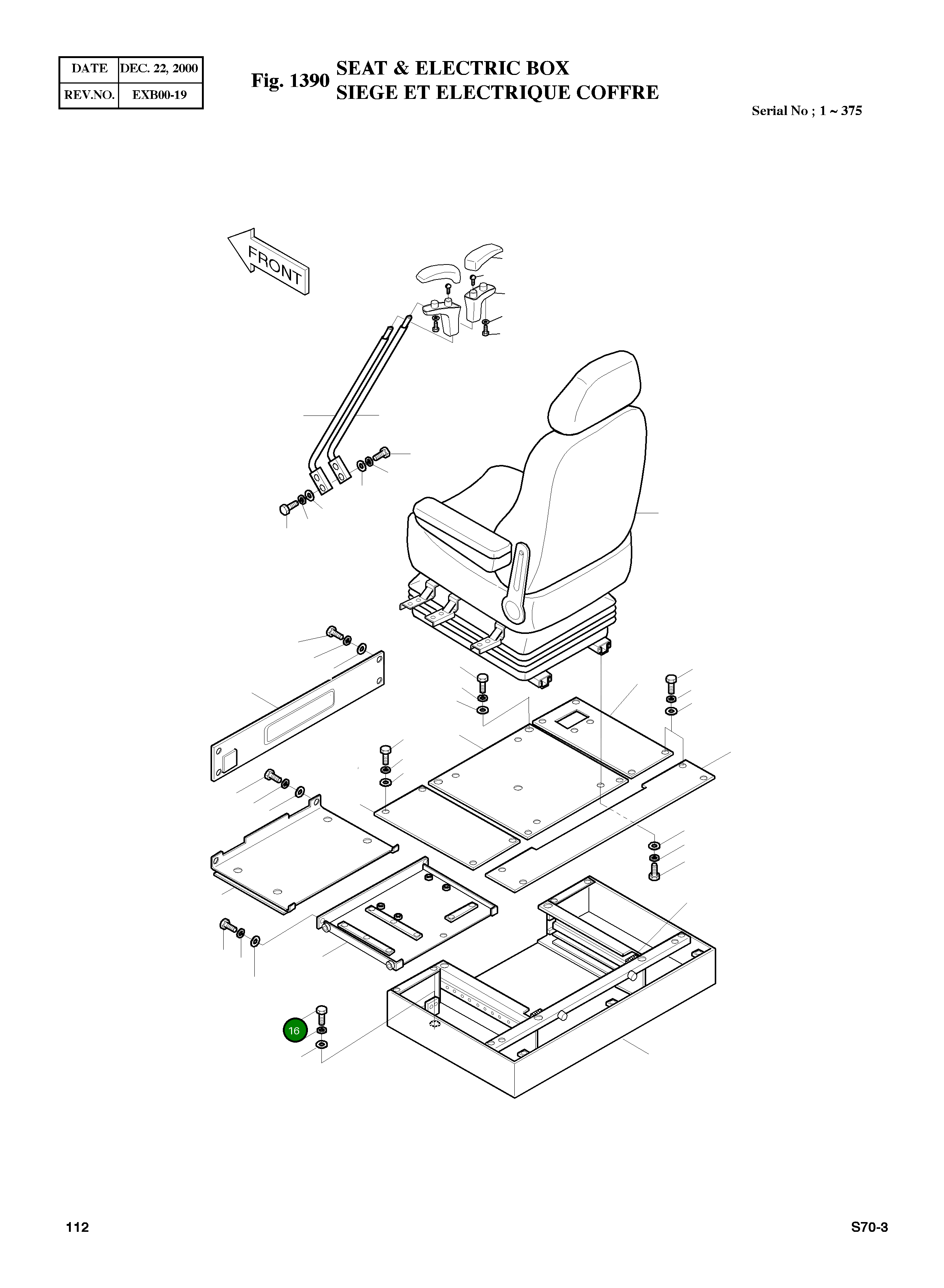 Болт M12X1.75X28 S0515153 Komatsu