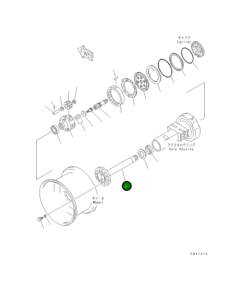 Вал 418-22-22450 Komatsu