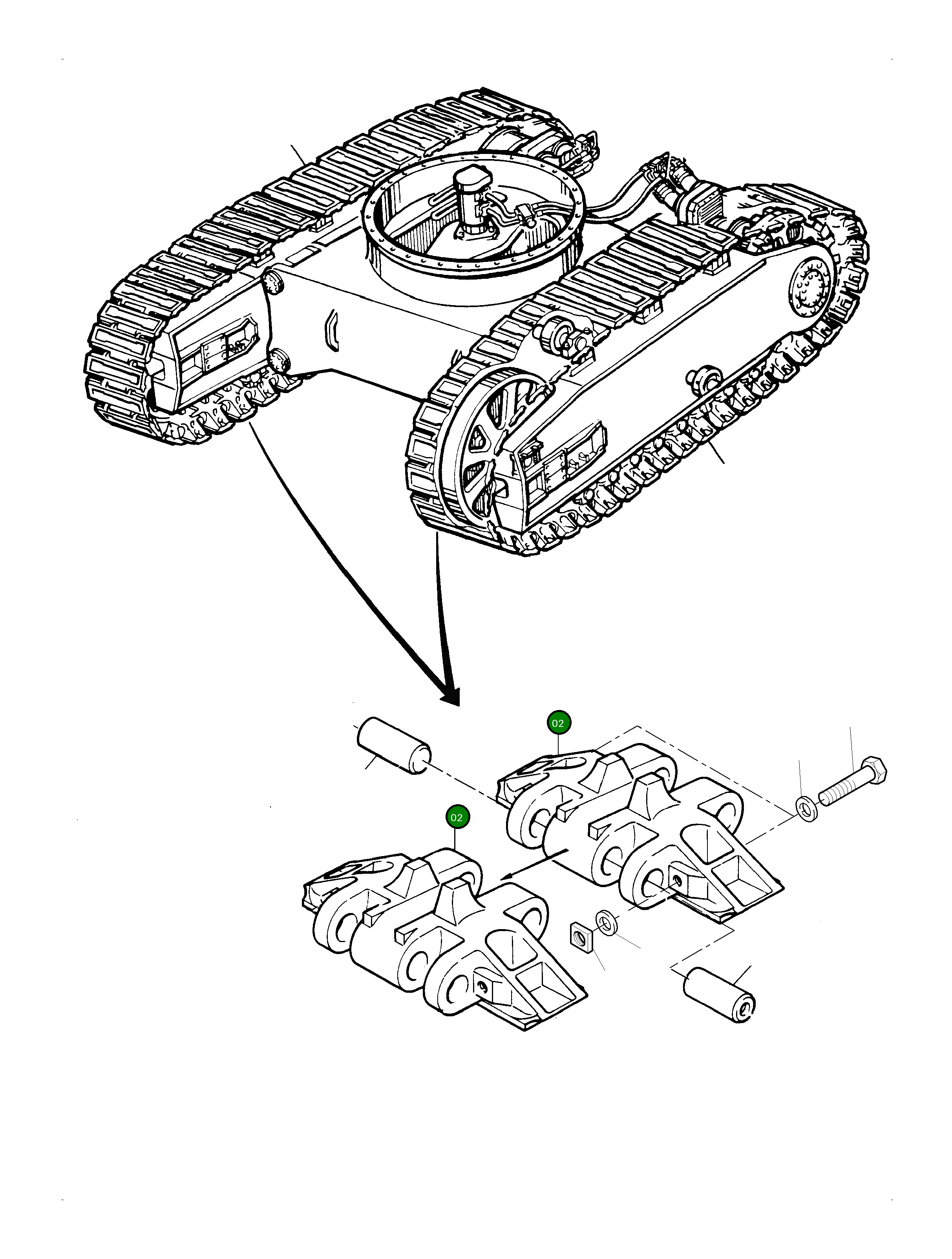 Башмак гусеницы 1350 mm 970 913 40 Komatsu
