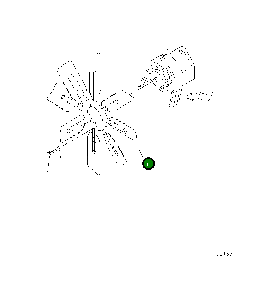 Вентилятор охлаждения 600-635-1500 Komatsu