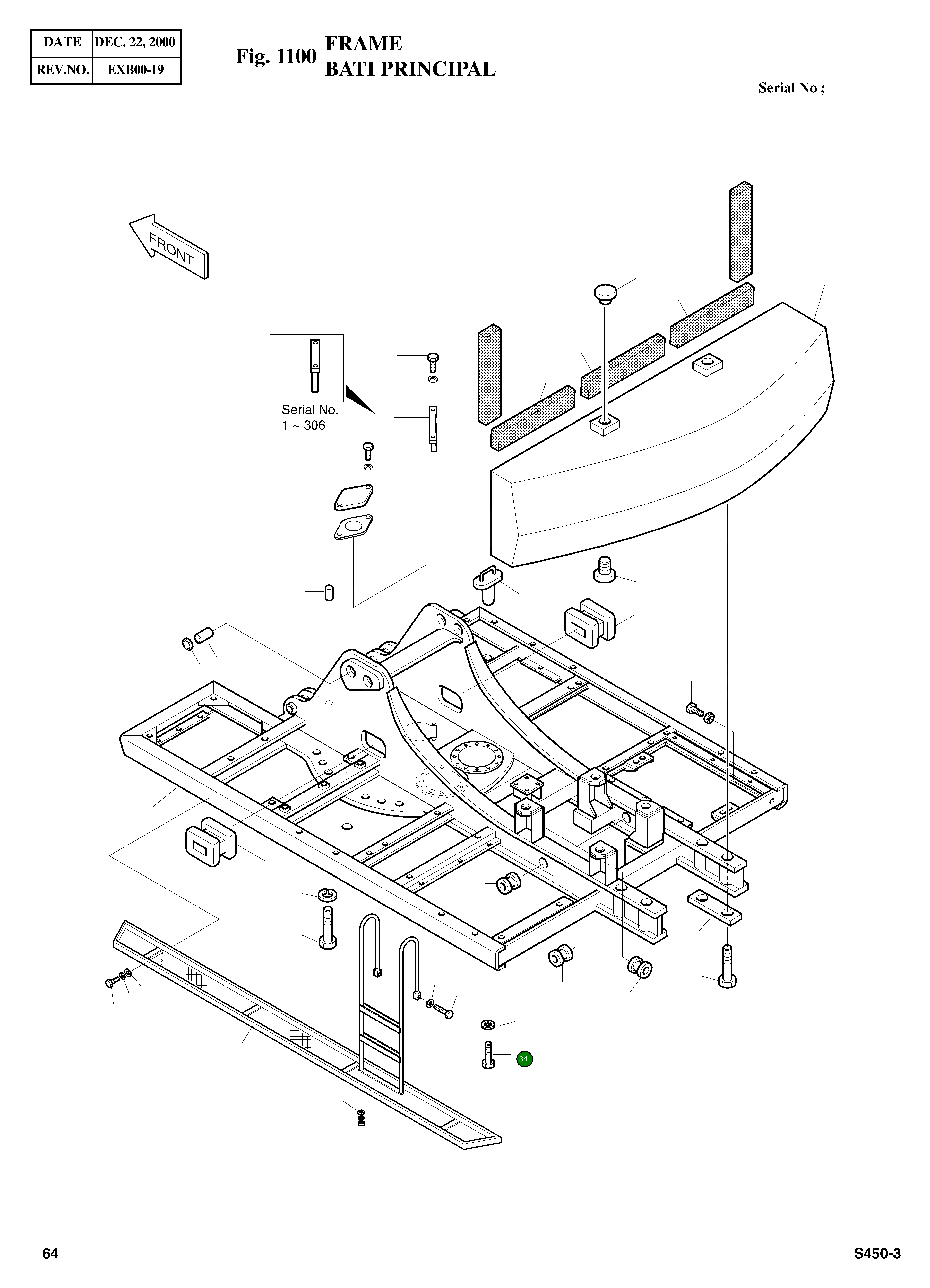 Болт M24X2.0X170 S0776361 Komatsu