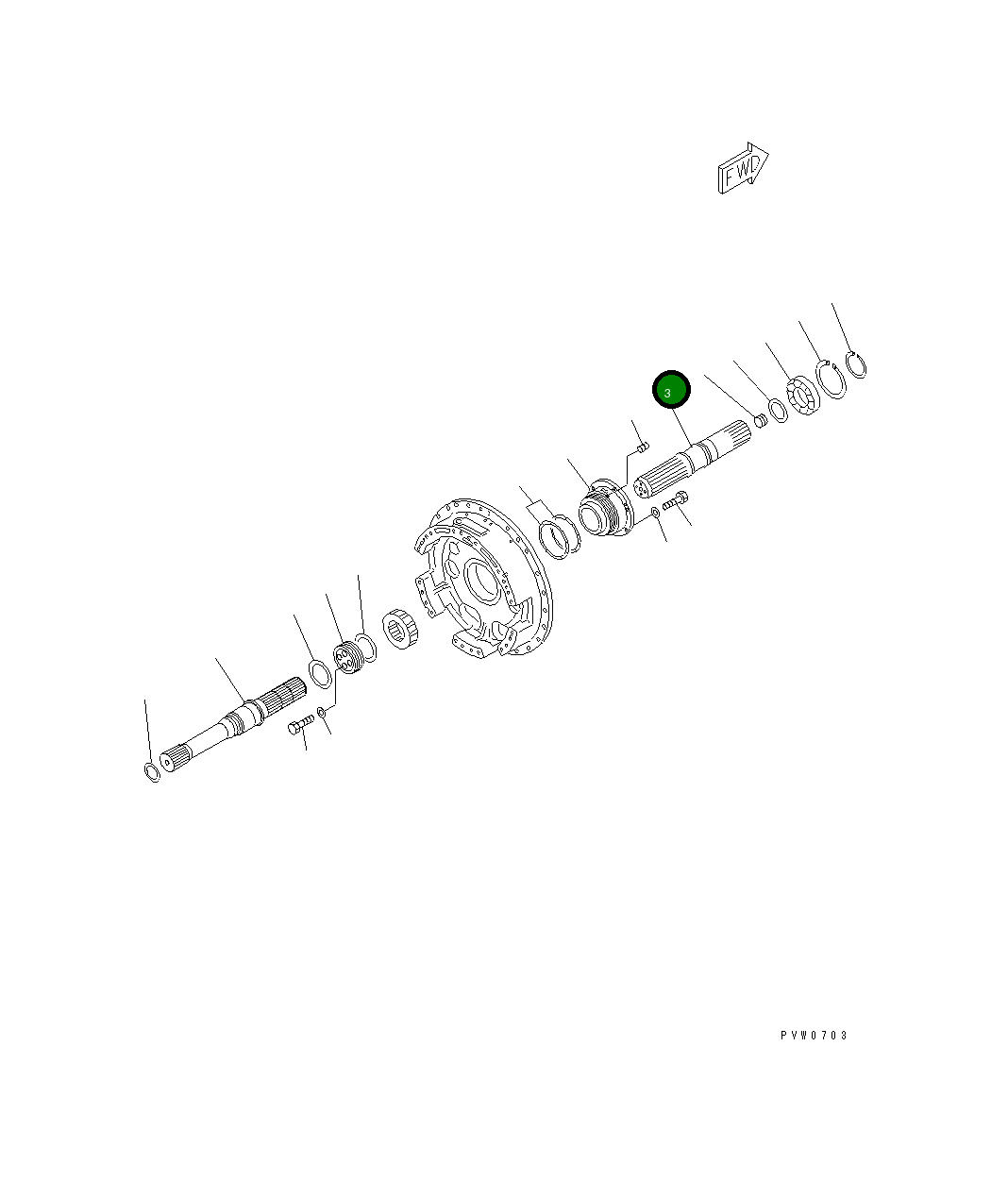 Вал 42C-15-00020 Komatsu