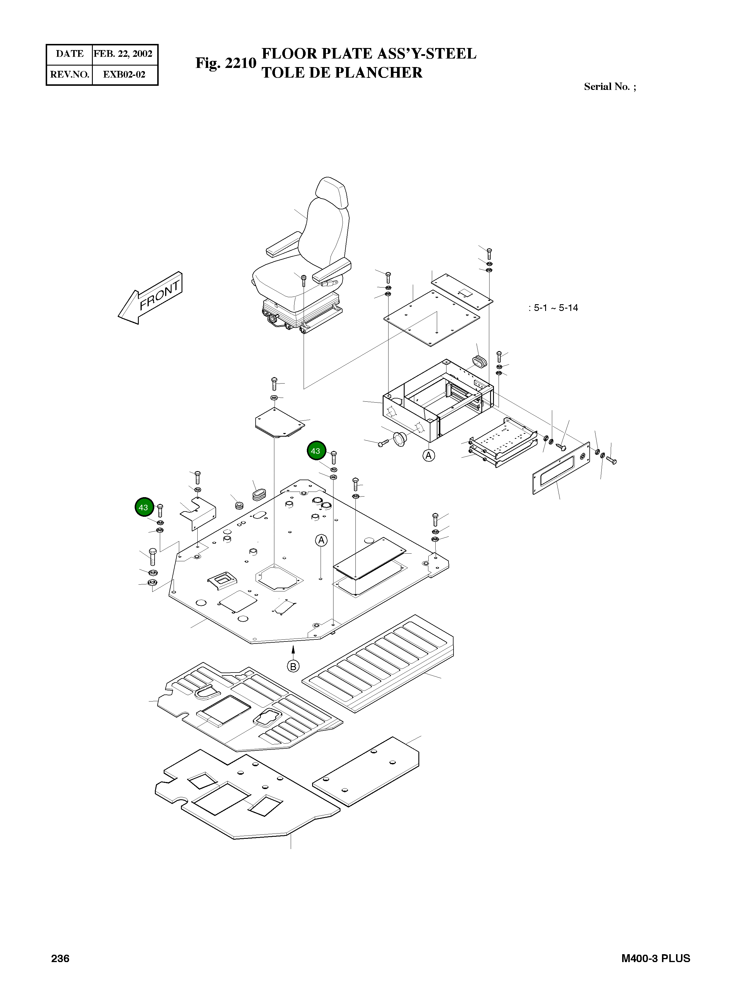 Болт M20X2.5X55 2120-2208D7 Komatsu