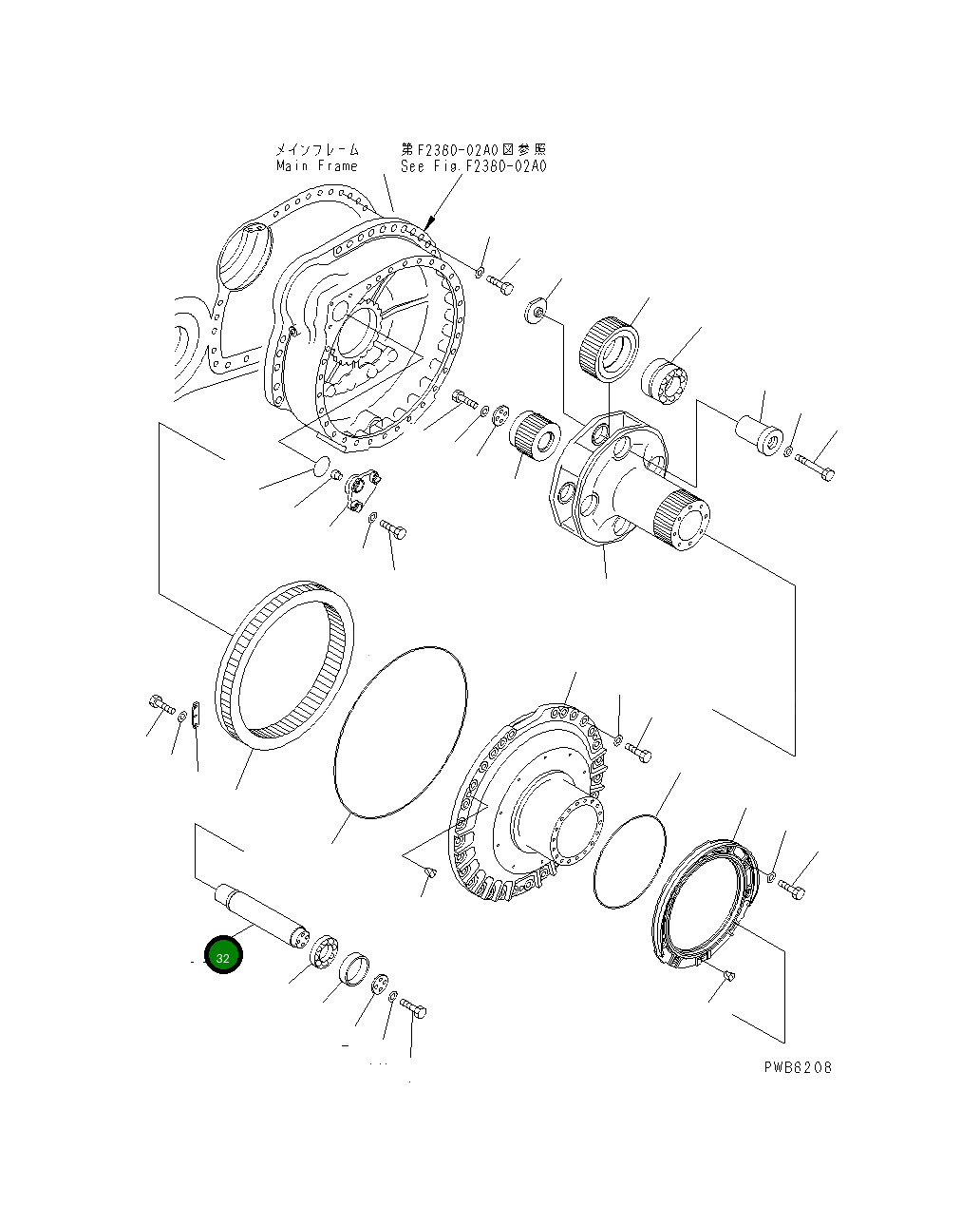 Вал 195-27-34250 Komatsu