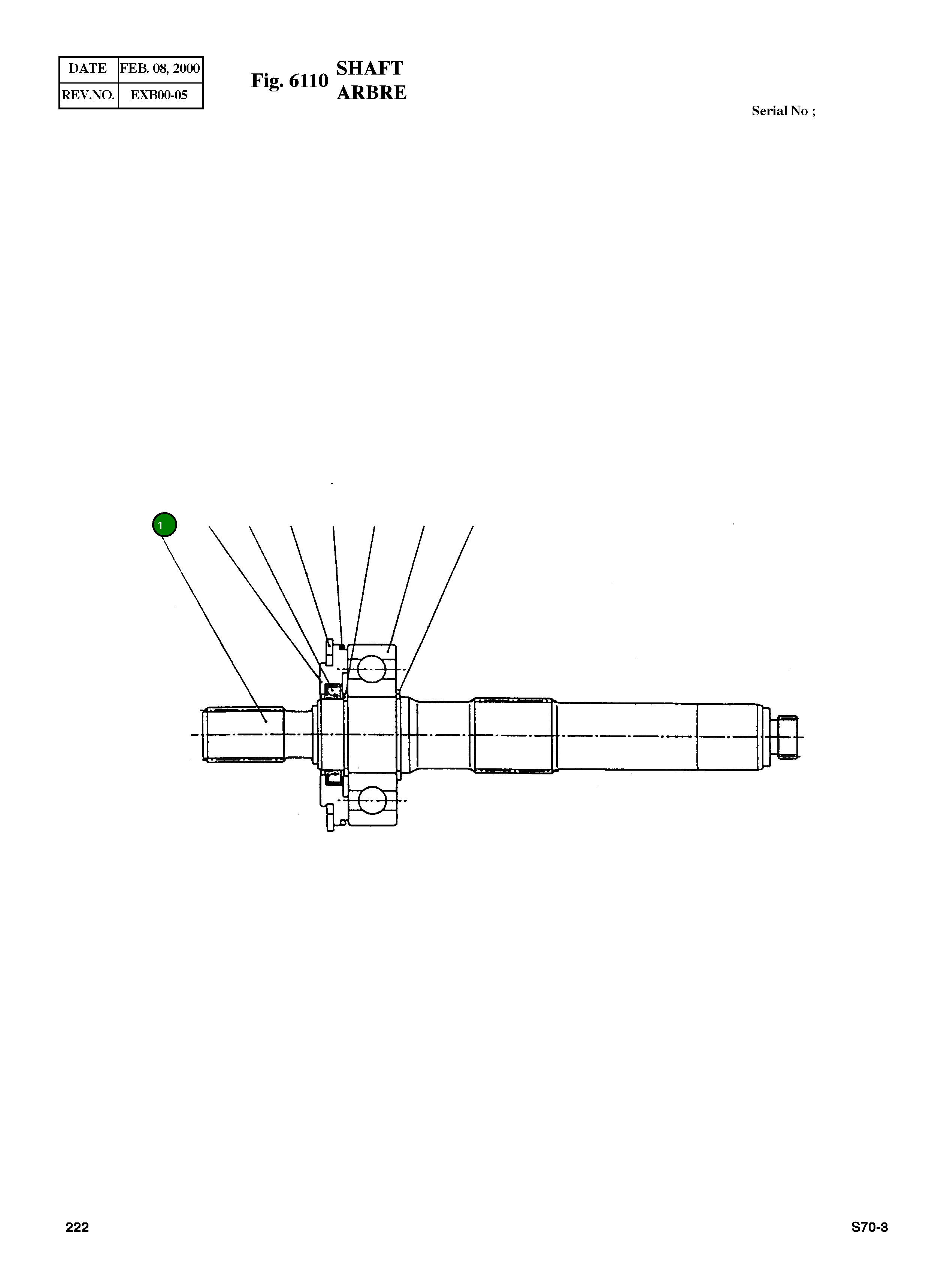 Вал 1100380173 Komatsu